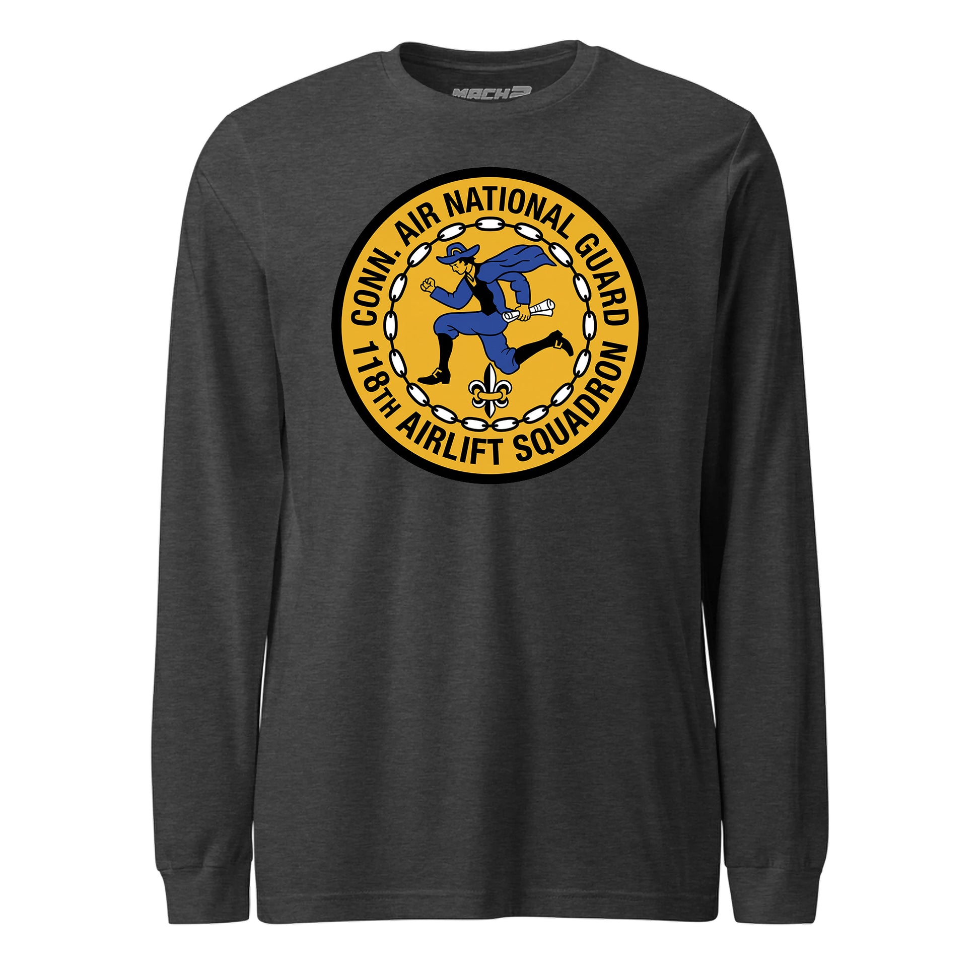 Mach2 Squadron Upload | 118TH AIRLIFT SQUADRON | Long Sleeve | Charcoal Heather | MACH-LONG-SLEEVE-FRONT-CHARCOAL.jpg