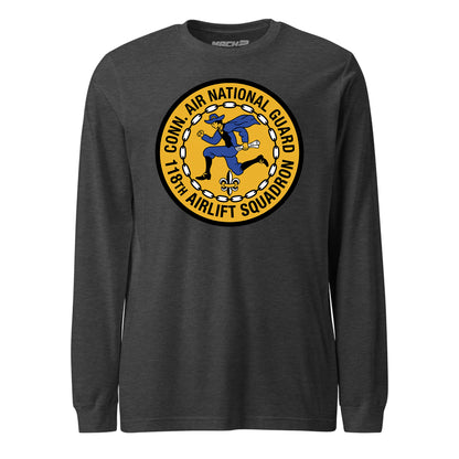 Mach2 Squadron Upload | 118TH AIRLIFT SQUADRON | Long Sleeve | Charcoal Heather | MACH-LONG-SLEEVE-FRONT-CHARCOAL.jpg