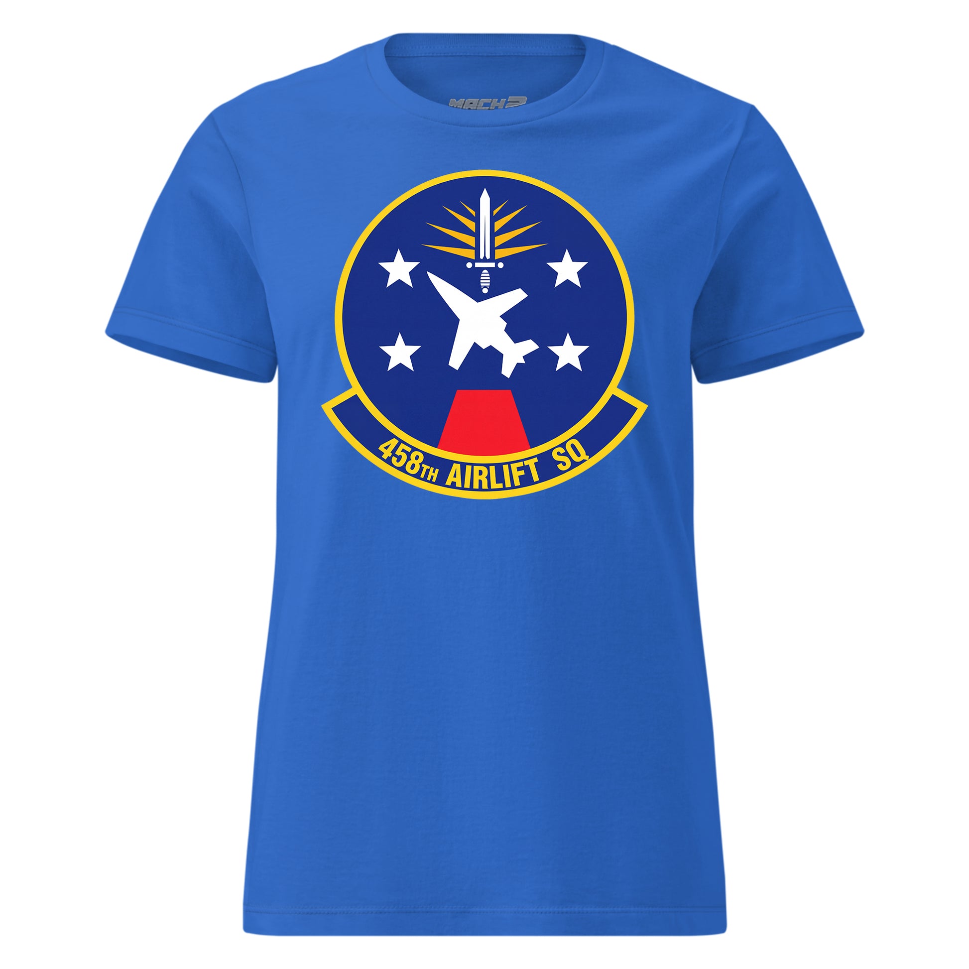 Mach2 Squadron Upload | 458TH AIRLIFT SQUADRON | Womens | Royal | MACH-WOMENS-FRONT-ROYAL.jpg
