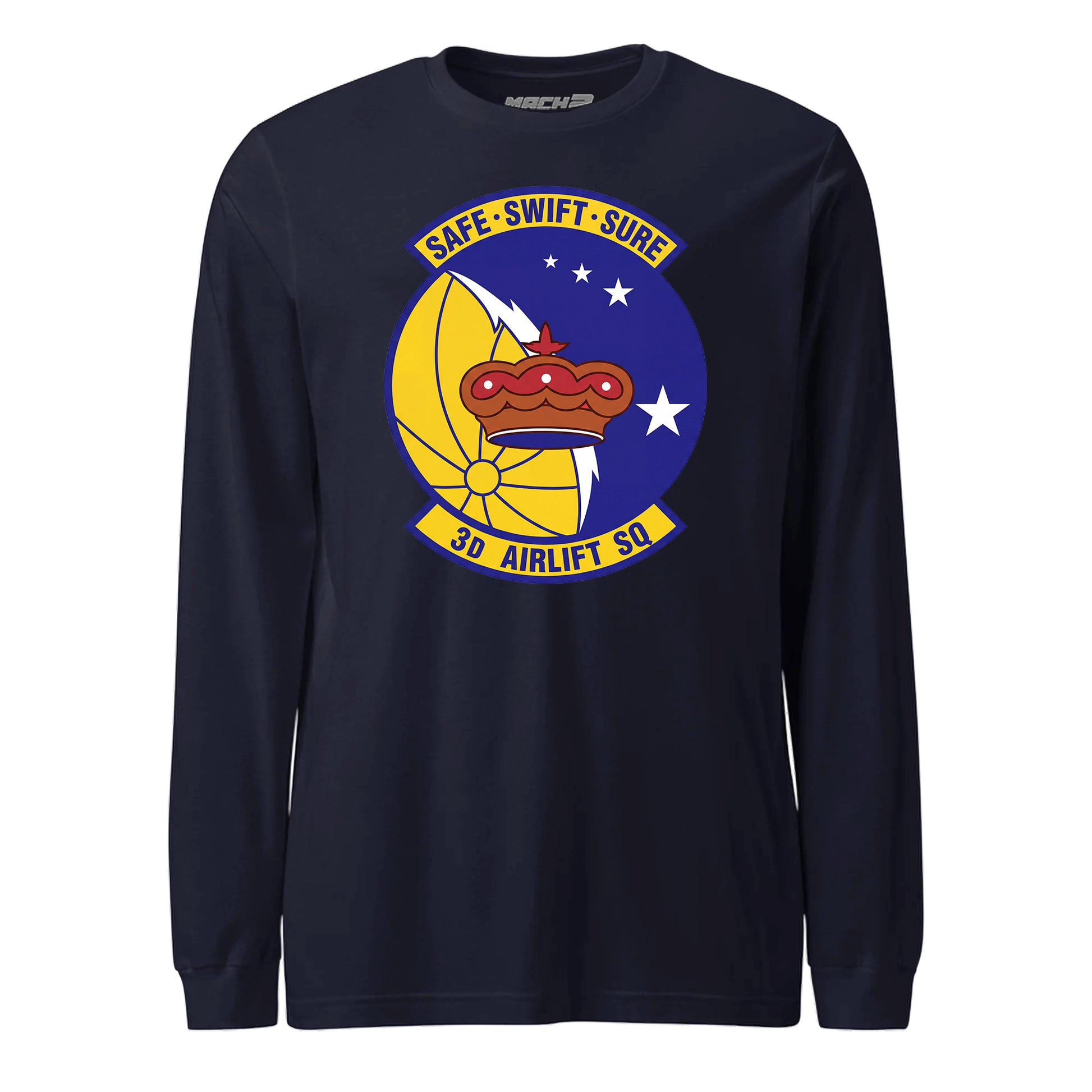 Mach2 Squadron Upload | 3RD AIRLIFT SQUADRON | Long Sleeve | Navy | MACH-LONG-SLEEVE-FRONT-NAVY.jpg