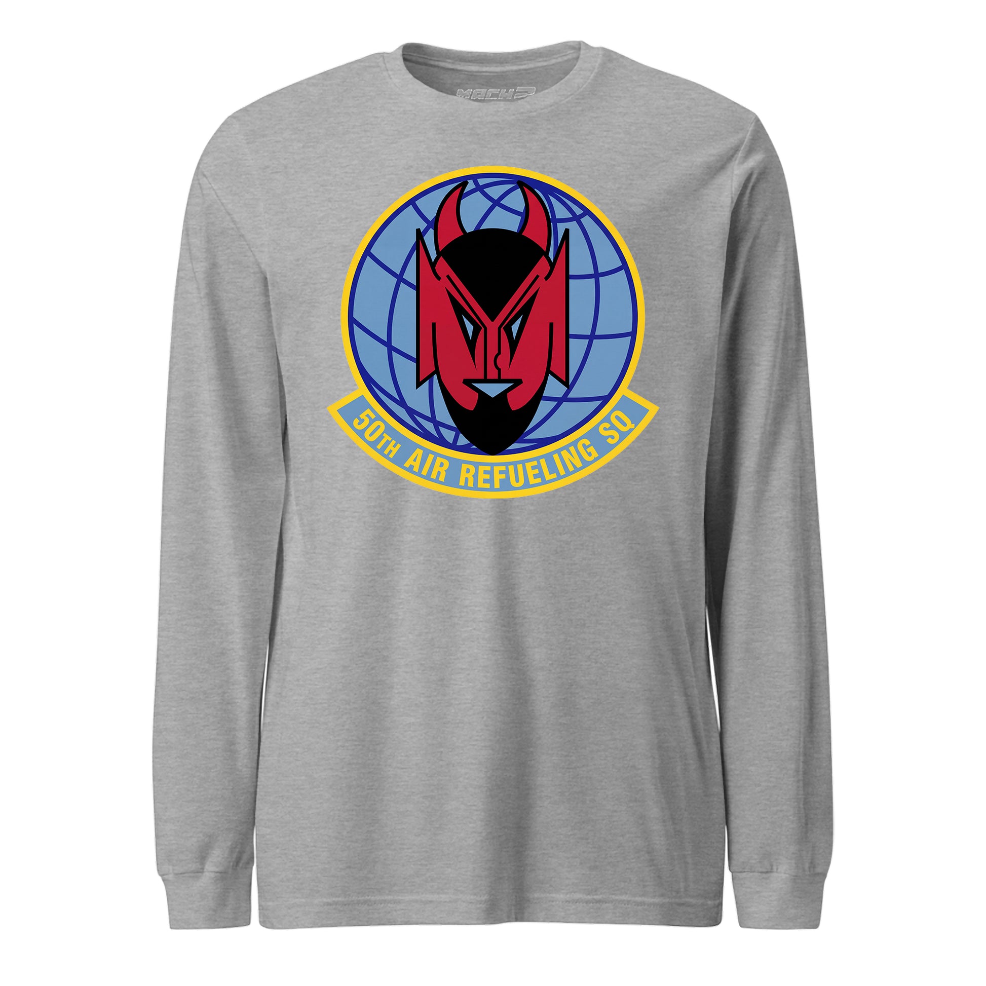 Mach2 Squadron Upload | 50TH AIR REFUELING SQUADRON | Long Sleeve | Heather Grey | MACH-LONG-SLEEVE-FRONT-GREY.jpg