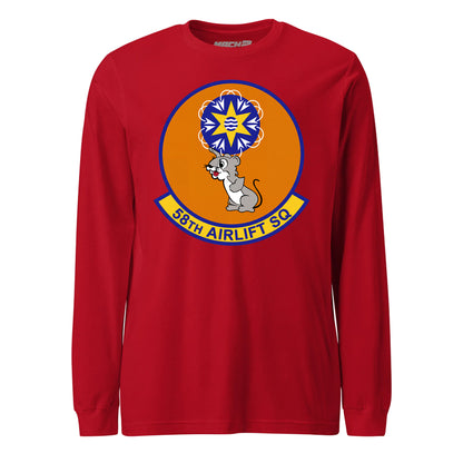 Mach2 Squadron Upload | 58TH AIRLIFT SQUADRON | Long Sleeve | Red | MACH-LONG-SLEEVE-FRONT-RED.jpg