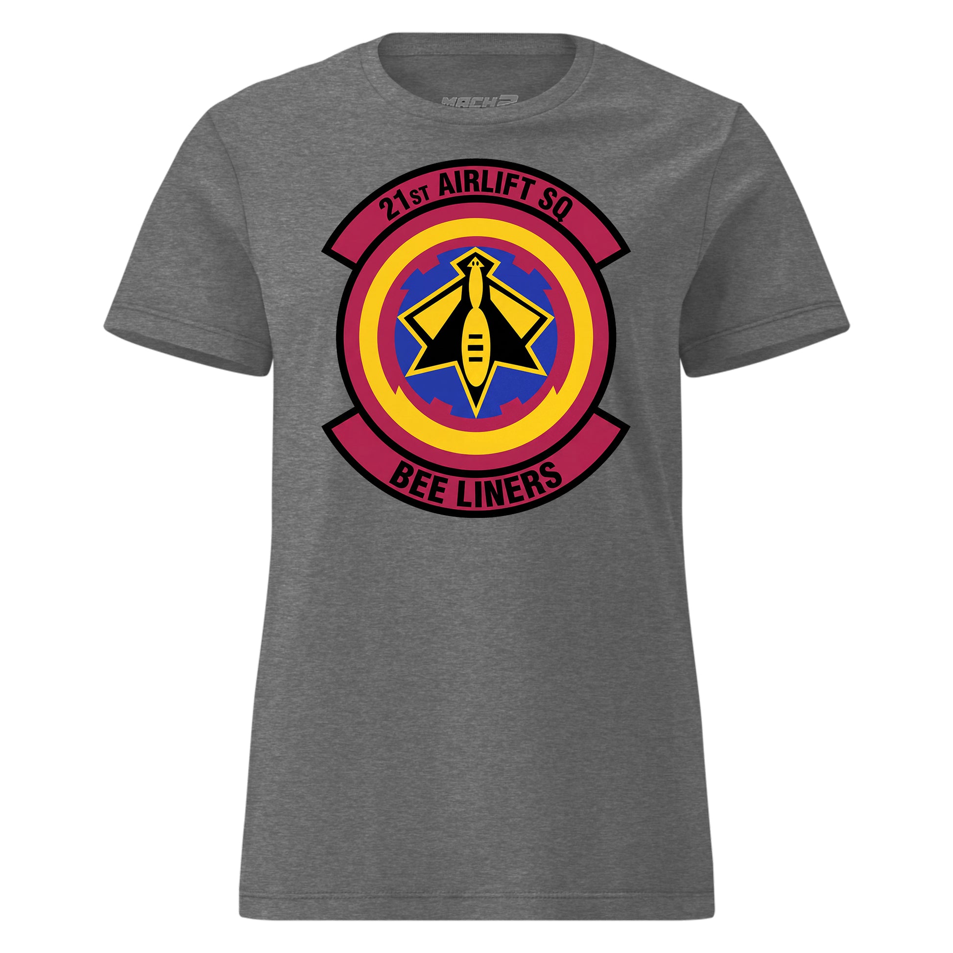 Mach2 Squadron Upload | 21ST AIRLIFT SQUADRON | Womens | Charcoal Heather | MACH-WOMENS-FRONT-CHARCOAL.jpg