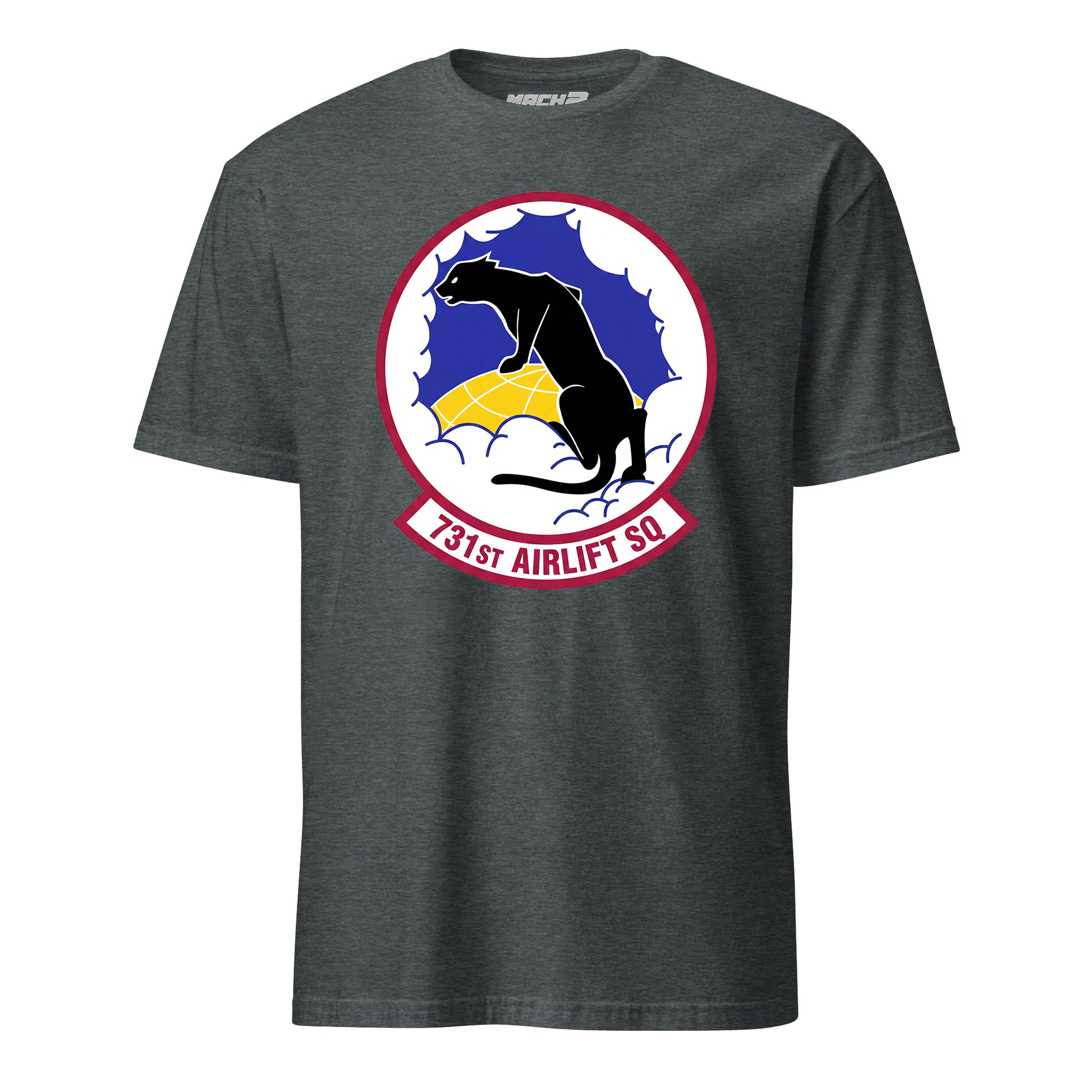 Mach2 Squadron Upload | 731ST AIRLIFT SQUADRON | T-Shirt | Charcoal Heather | MACH-SHORT-SLEEVE-FRONT-CHARCOAL.jpg