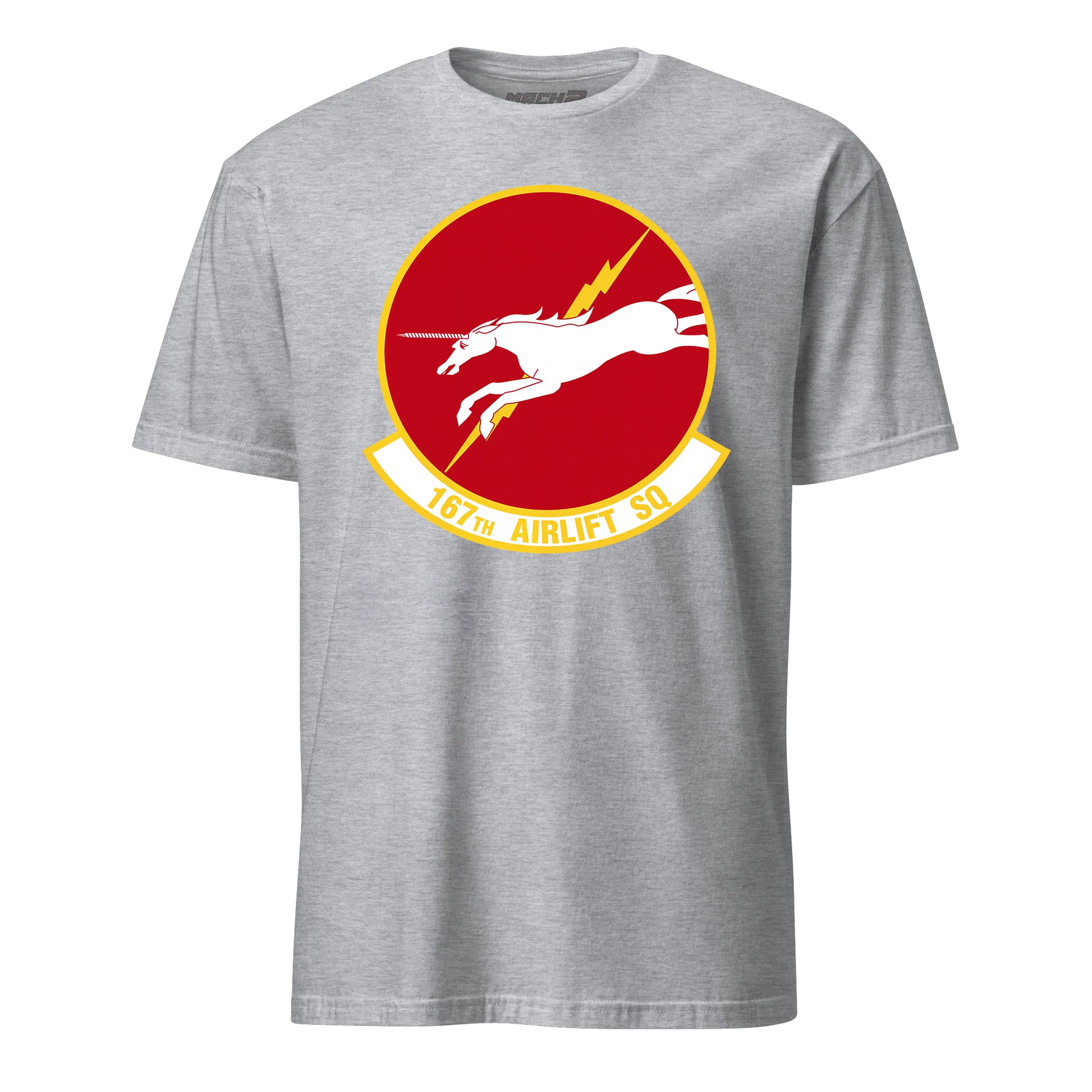 Mach2 Squadron Upload | 167TH AIRLIFT SQUADRON | T-Shirt | Heather Grey | MACH-SHORT-SLEEVE-FRONT-GREY.jpg