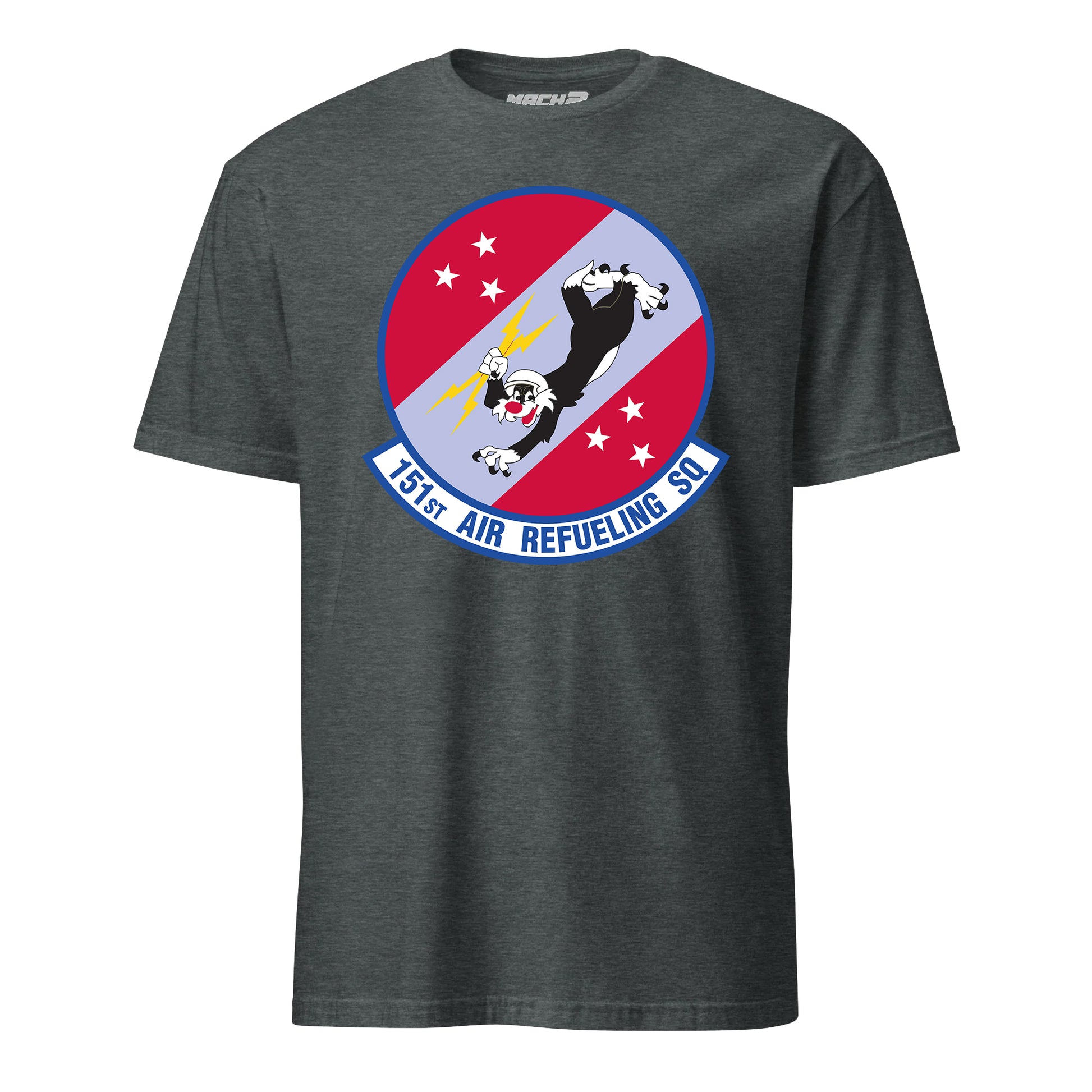 Mach2 Squadron Upload | 151ST AIR REFUELING SQUADRON | T-Shirt | Charcoal Heather | MACH-SHORT-SLEEVE-FRONT-CHARCOAL.jpg