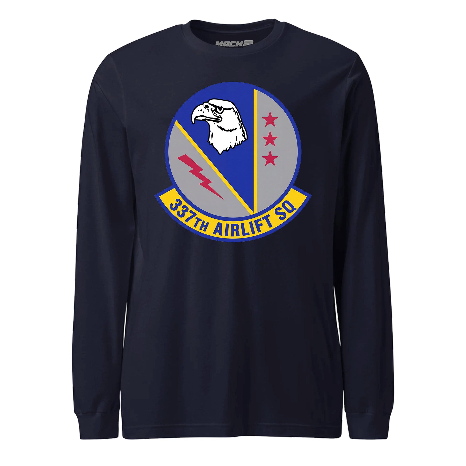 Mach2 Squadron Upload | 337TH AIRLIFT SQUADRON | Long Sleeve | Navy | MACH-LONG-SLEEVE-FRONT-NAVY.jpg