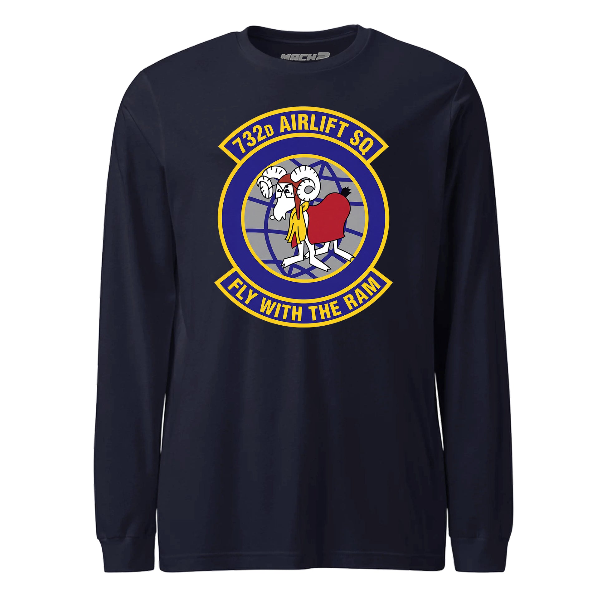 Mach2 Squadron Upload | 732ND AIRLIFT SQUADRON | Long Sleeve | Navy | MACH-LONG-SLEEVE-FRONT-NAVY.jpg