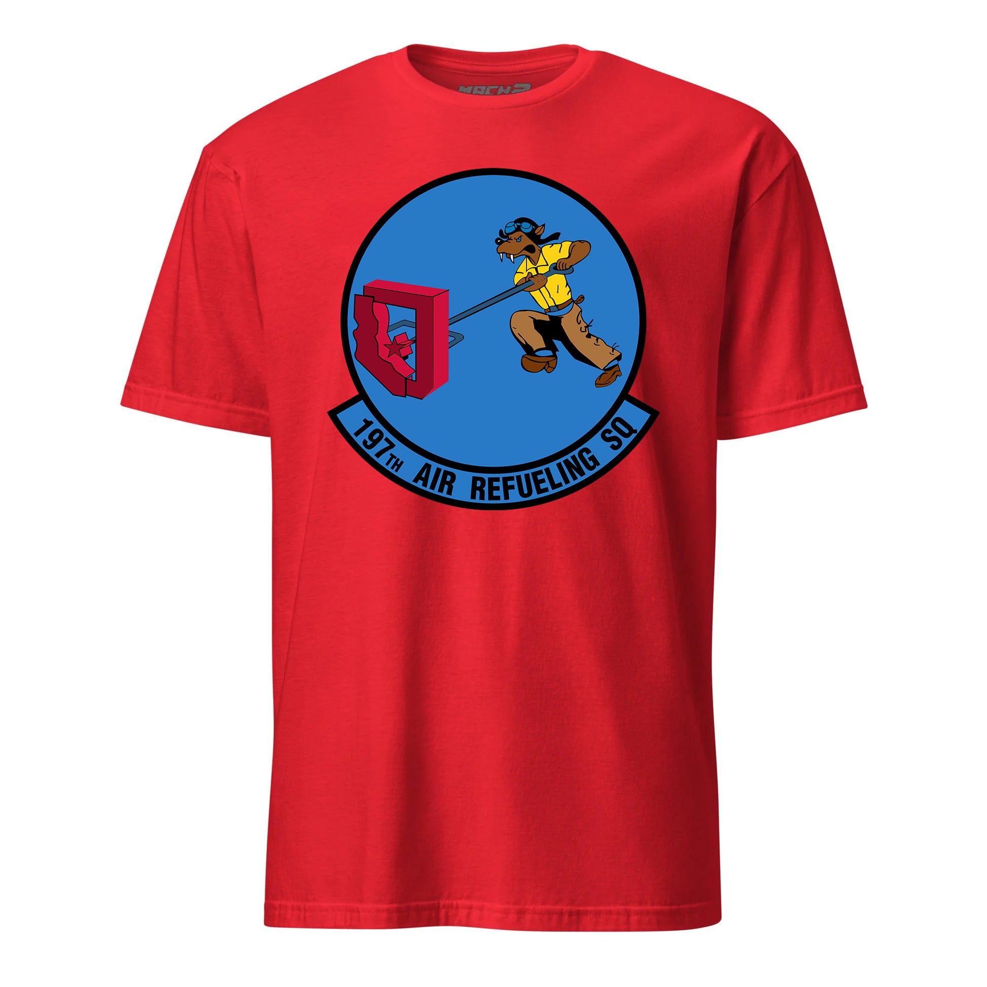 Mach2 Squadron Upload | 197TH AIR REFUELING SQUADRON | T-Shirt | Red | MACH-SHORT-SLEEVE-FRONT-RED.jpg