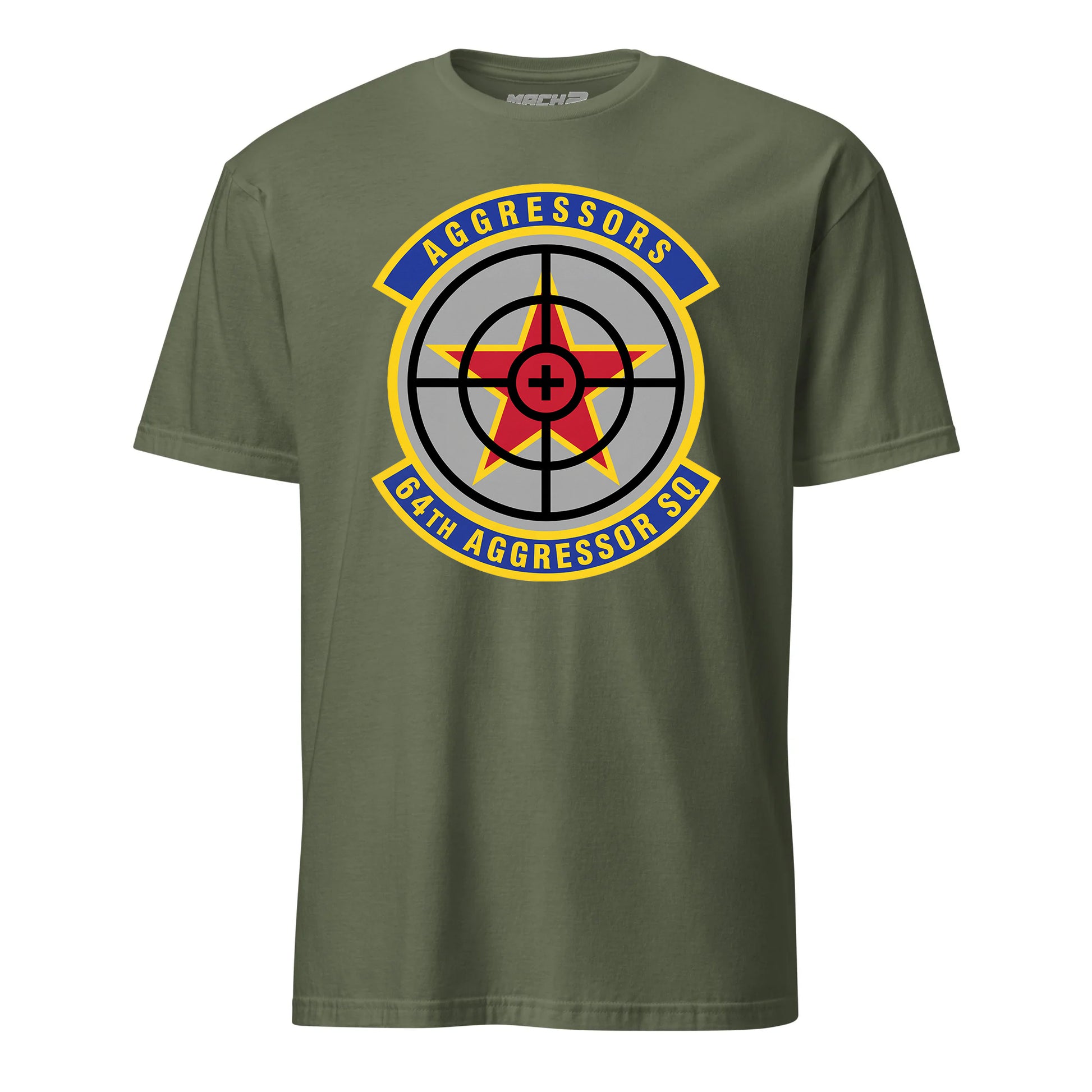 Mach2 Squadron Upload | 64TH AGGRESSOR SQUADRON | T-Shirt | OD Green | MACH-SHORT-SLEEVE-FRONT-OD.jpg