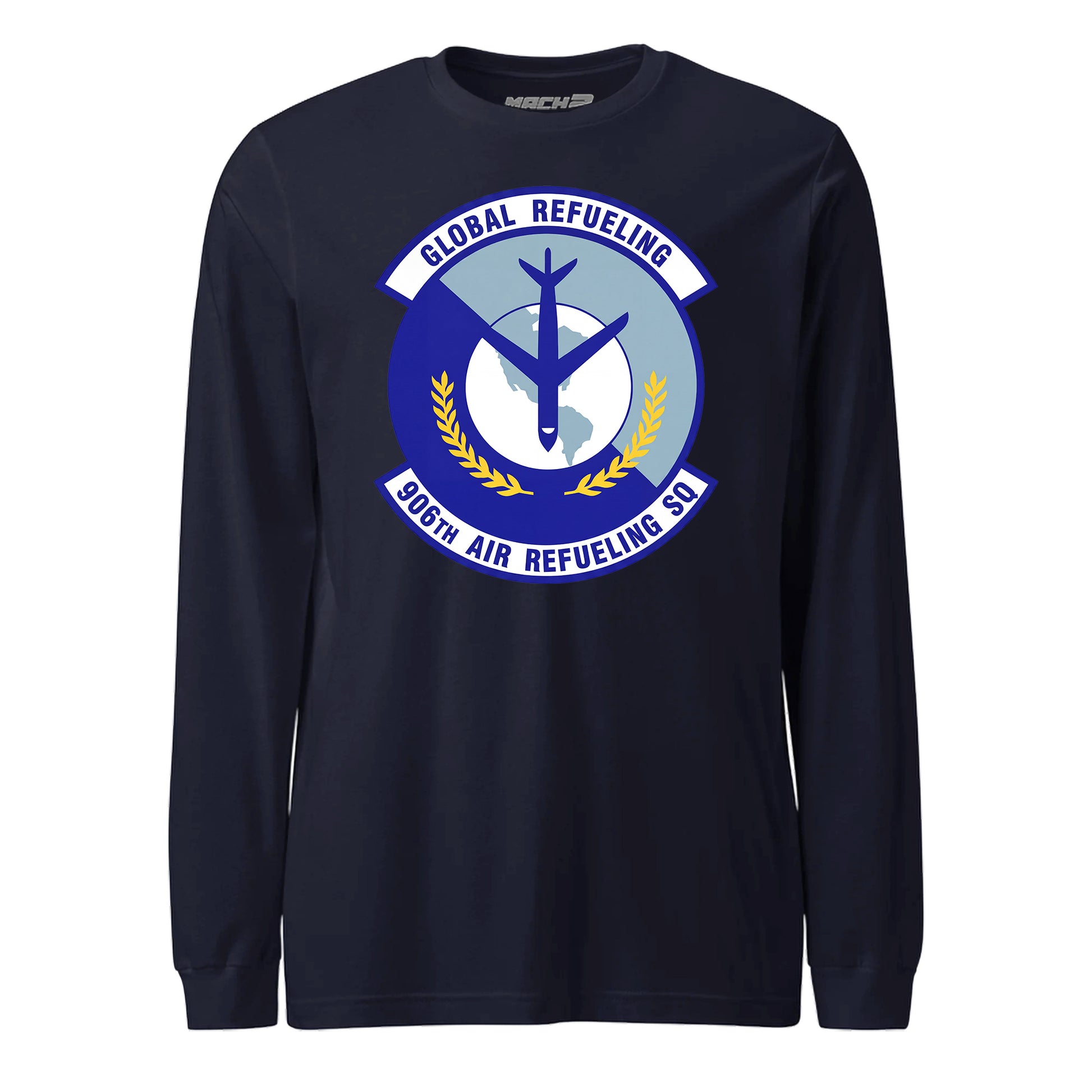 Mach2 Squadron Upload | 906TH AIR REFUELING SQUADRON | Long Sleeve | Navy | MACH-LONG-SLEEVE-FRONT-NAVY.jpg