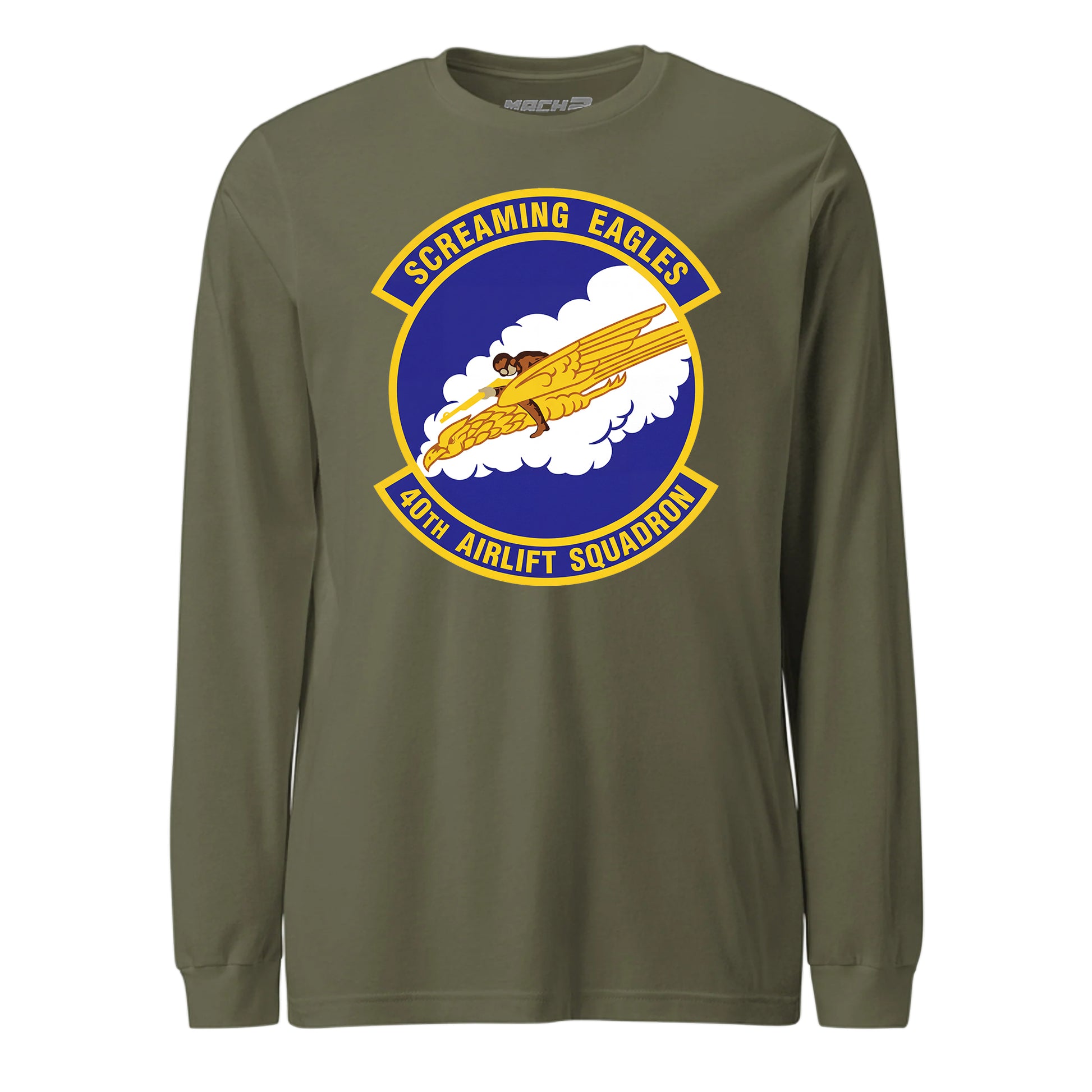 Mach2 Squadron Upload | 40TH AIRLIFT SQUADRON | Long Sleeve | OD Green | MACH-LONG-SLEEVE-FRONT-OD.jpg