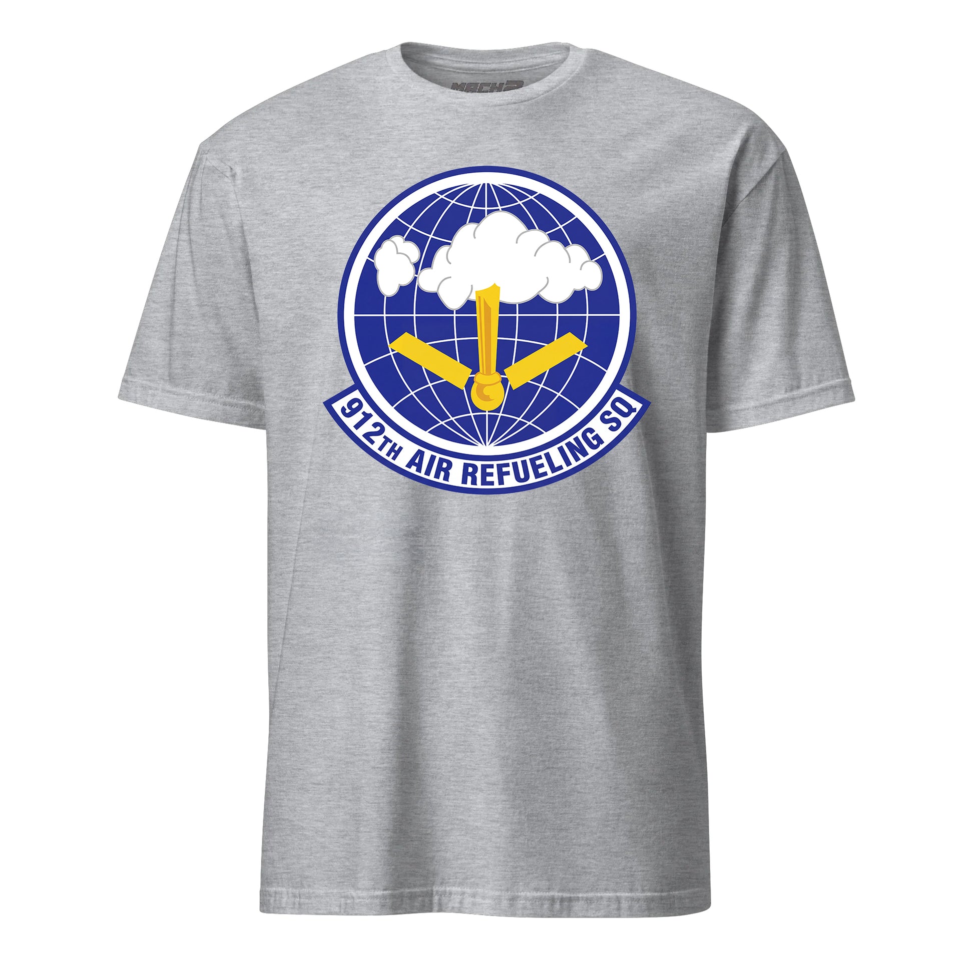 Mach2 Squadron Upload | 912TH AIR REFUELING SQUADRON | T-Shirt | Heather Grey | MACH-SHORT-SLEEVE-FRONT-GREY.jpg