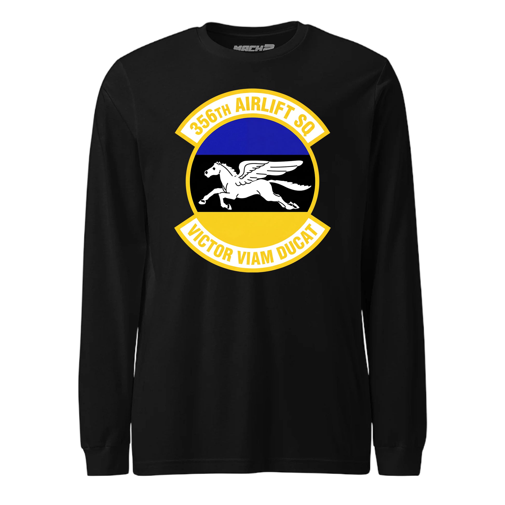 Mach2 Squadron Upload | 356TH AIRLIFT SQUADRON | Long Sleeve | Black | MACH-LONG-SLEEVE-FRONT-BLACK.jpg