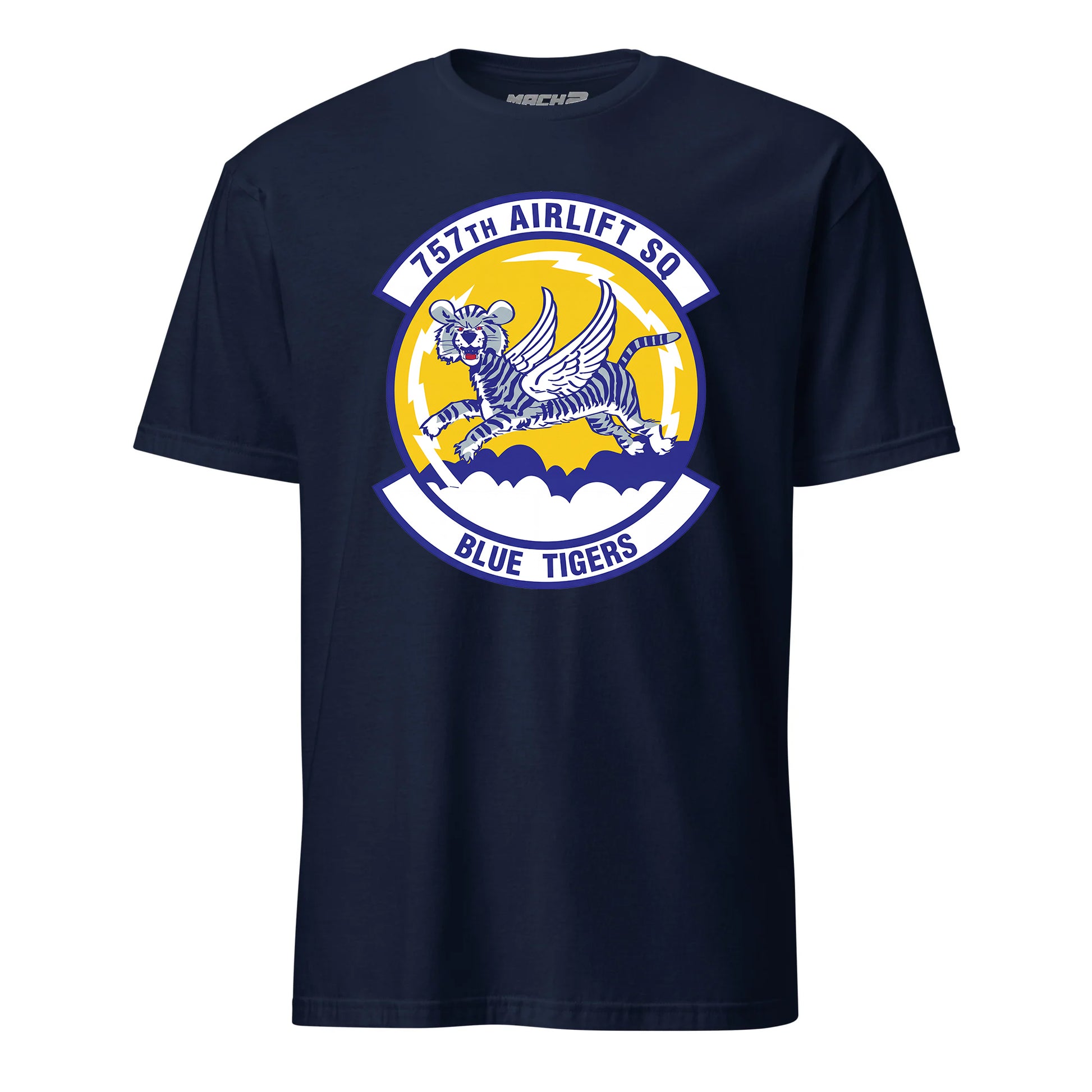 Mach2 Squadron Upload | 757TH AIRLIFT SQUADRON | T-Shirt | Navy | MACH-SHORT-SLEEVE-FRONT-NAVY.jpg