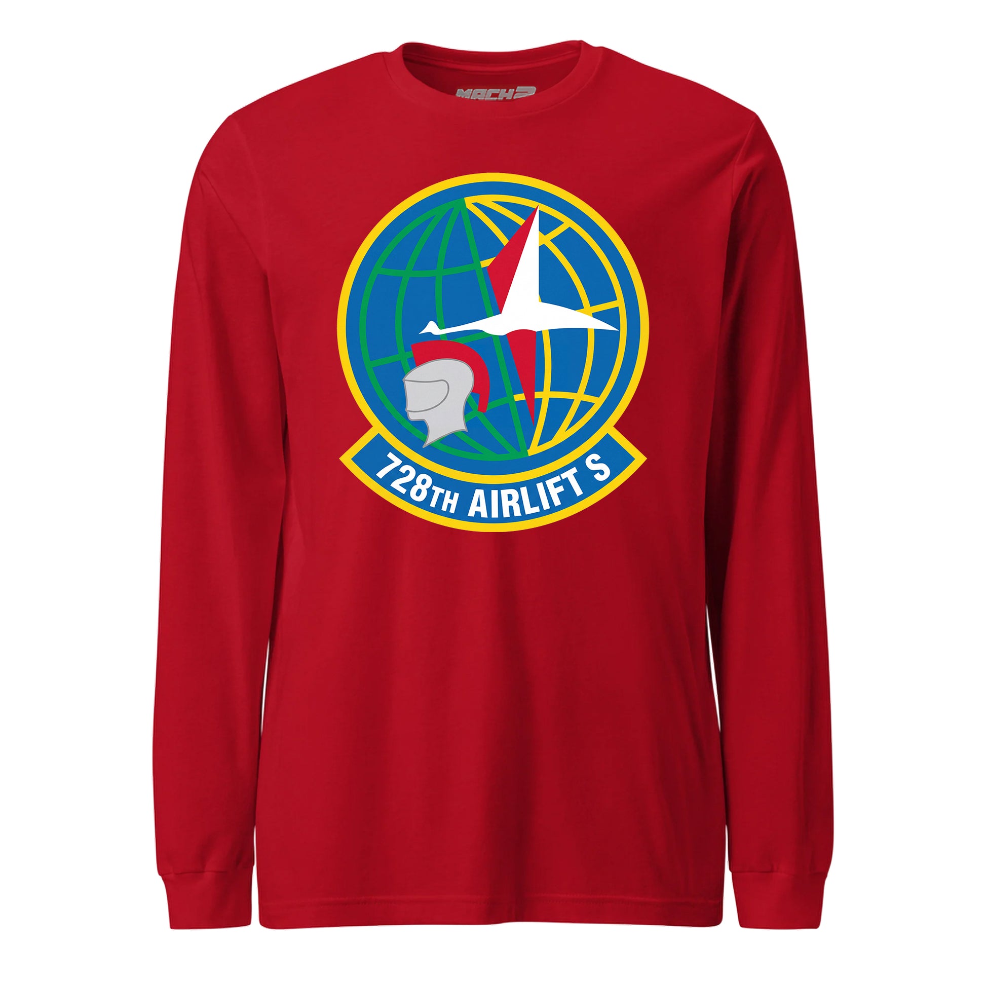 Mach2 Squadron Upload | 728TH AIRLIFT SQUADRON | Long Sleeve | Red | MACH-LONG-SLEEVE-FRONT-RED.jpg