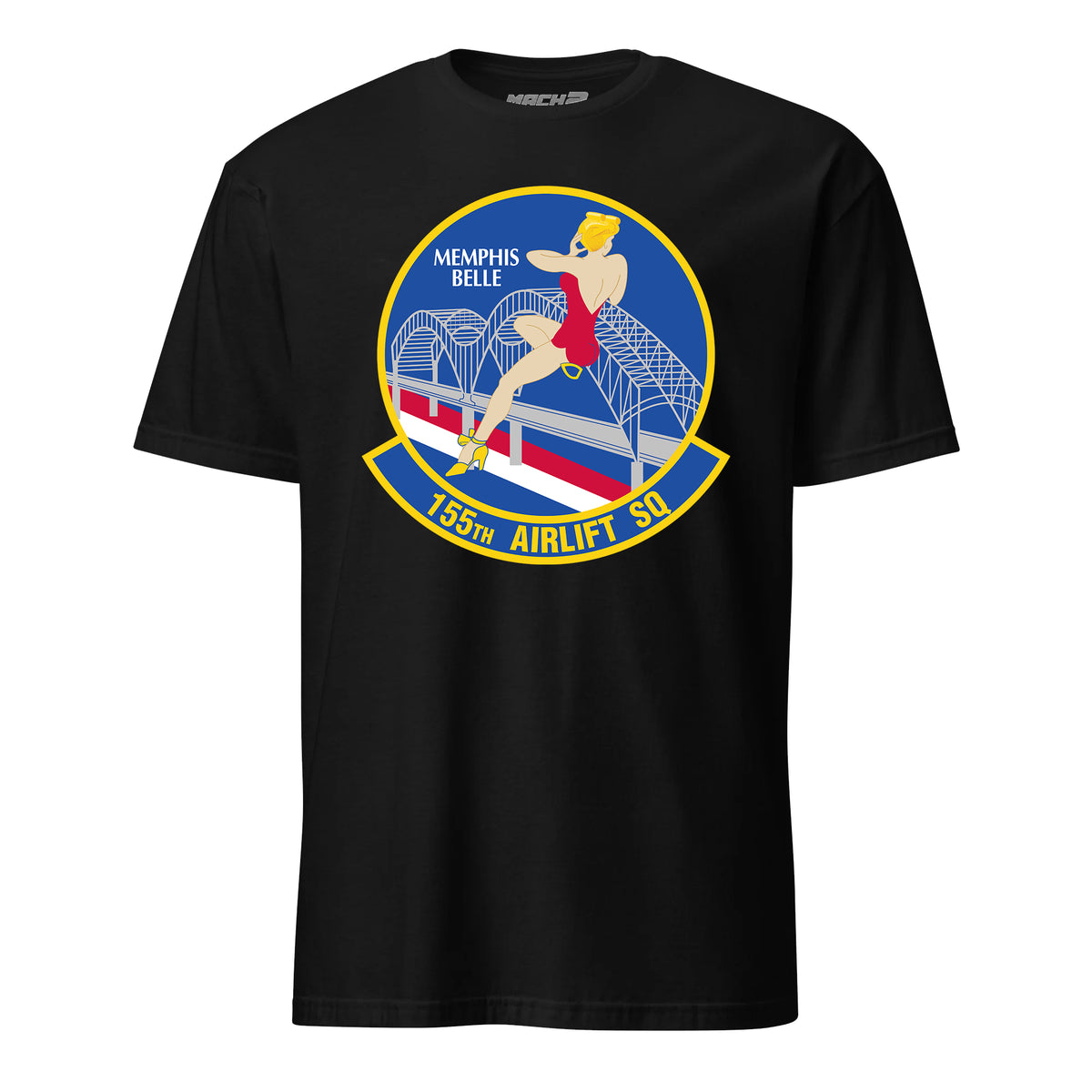 Mach2 Squadron Upload | 155TH AIRLIFT SQUADRON | T-Shirt | Black | MACH-SHORT-SLEEVE-FRONT-BLACK.jpg