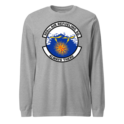 Mach2 Squadron Upload | 909TH AIR REFUELING SQUADRON | Long Sleeve | Heather Grey | MACH-LONG-SLEEVE-FRONT-GREY.jpg