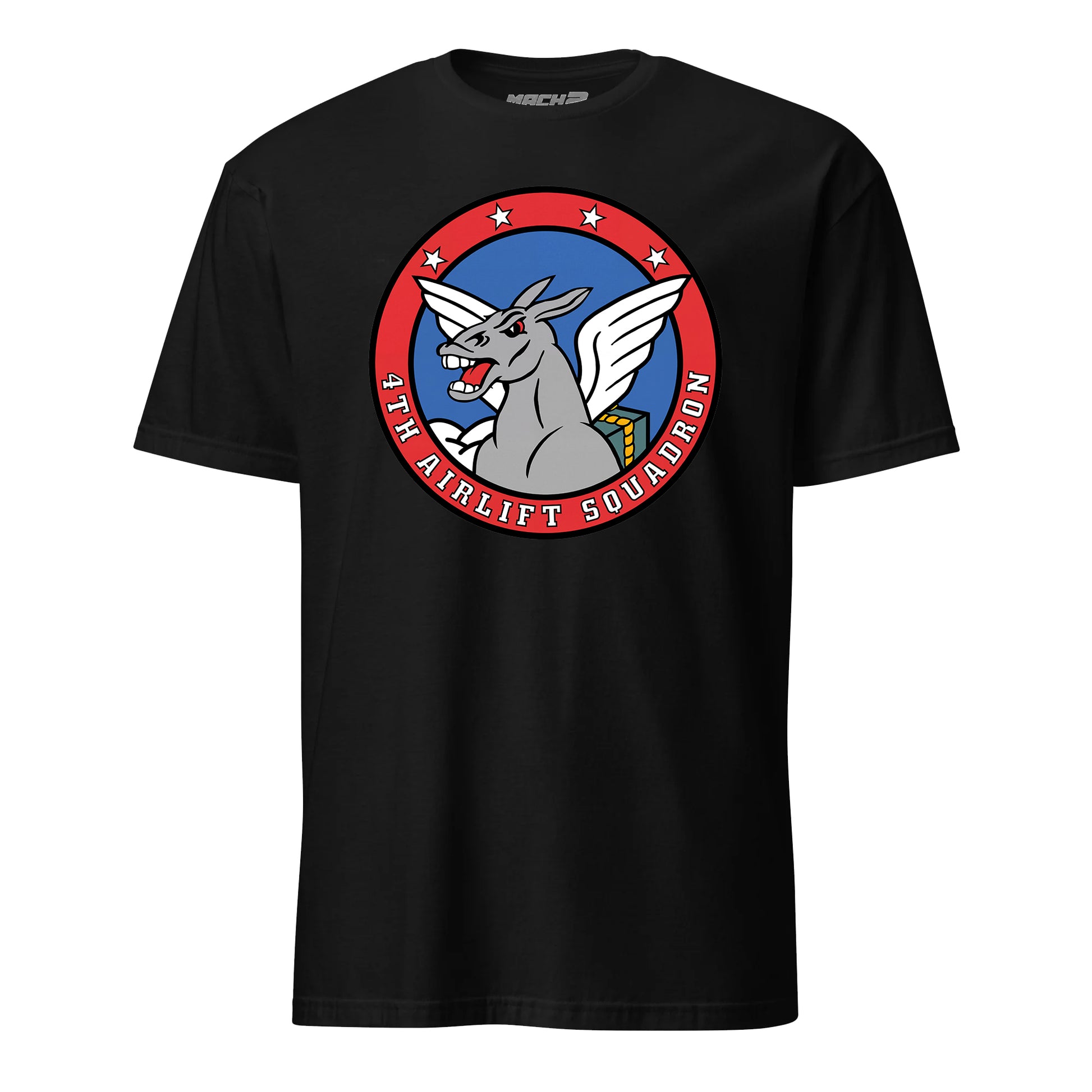 Mach2 Squadron Upload | 4TH AIRLIFT SQUADRON | T-Shirt | Black | MACH-SHORT-SLEEVE-FRONT-BLACK.jpg