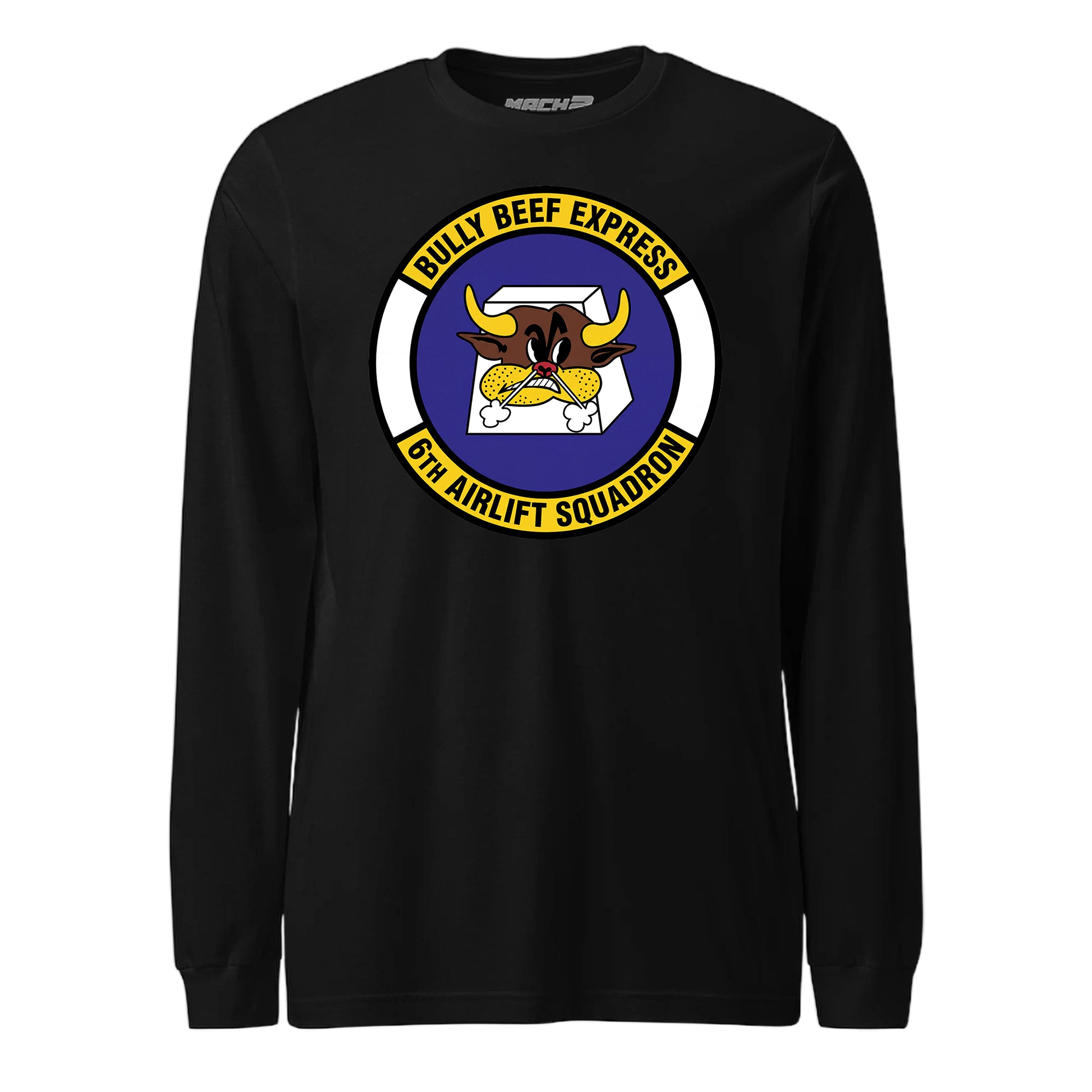 Mach2 Squadron Upload | 6TH AIRLIFT SQUADRON | Long Sleeve | Black | MACH-LONG-SLEEVE-FRONT-BLACK.jpg
