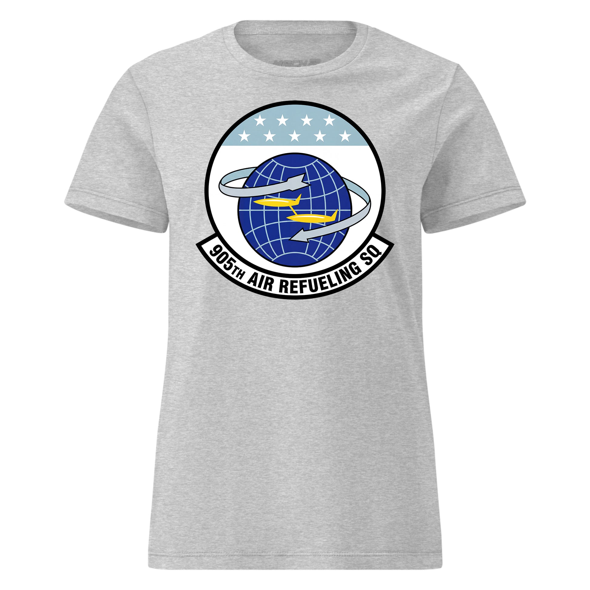 Mach2 Squadron Upload | 905TH AIR REFUELING SQUADRON | Womens | Heather Grey | MACH-WOMENS-FRONT-GREY.jpg