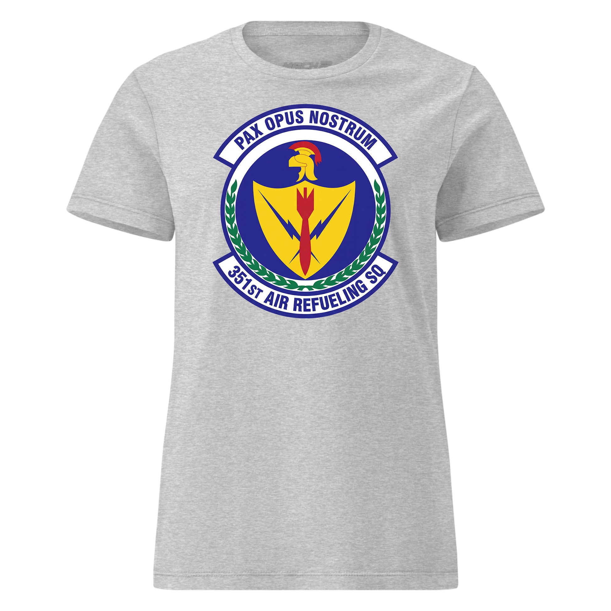 Mach2 Squadron Upload | 351ST AIR REFUELING SQUADRON | Womens | Heather Grey | MACH-WOMENS-FRONT-GREY.jpg