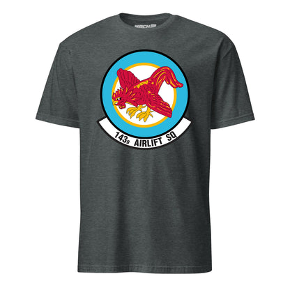 Mach2 Squadron Upload | 143RD AIRLIFT SQUADRON | T-Shirt | Charcoal Heather | MACH-SHORT-SLEEVE-FRONT-CHARCOAL.jpg