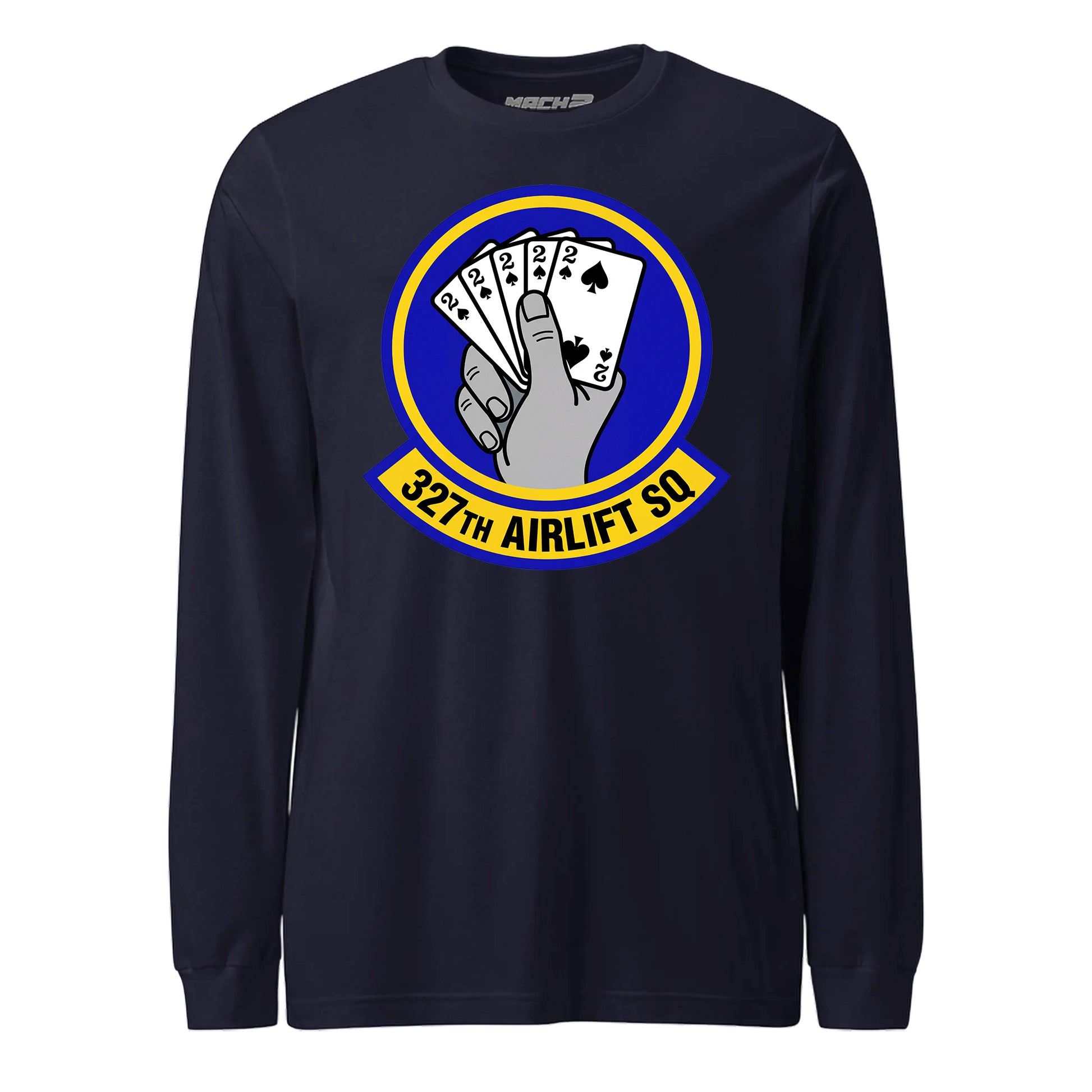 Mach2 Squadron Upload | 327TH AIRLIFT SQUADRON | Long Sleeve | Navy | MACH-LONG-SLEEVE-FRONT-NAVY.jpg
