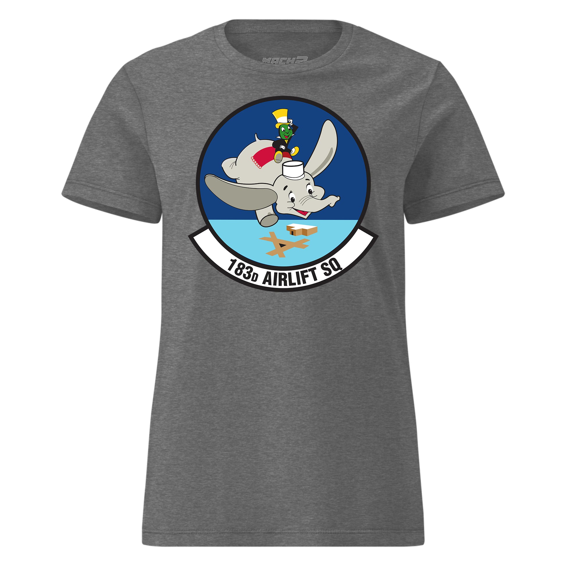 Mach2 Squadron Upload | 183RD AIRLIFT SQUADRON | Womens | Charcoal Heather | MACH-WOMENS-FRONT-CHARCOAL.jpg