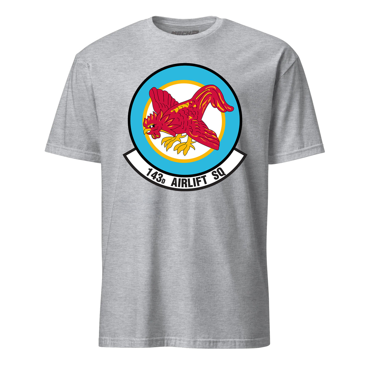 Mach2 Squadron Upload | 143RD AIRLIFT SQUADRON | T-Shirt | Heather Grey | MACH-SHORT-SLEEVE-FRONT-GREY.jpg
