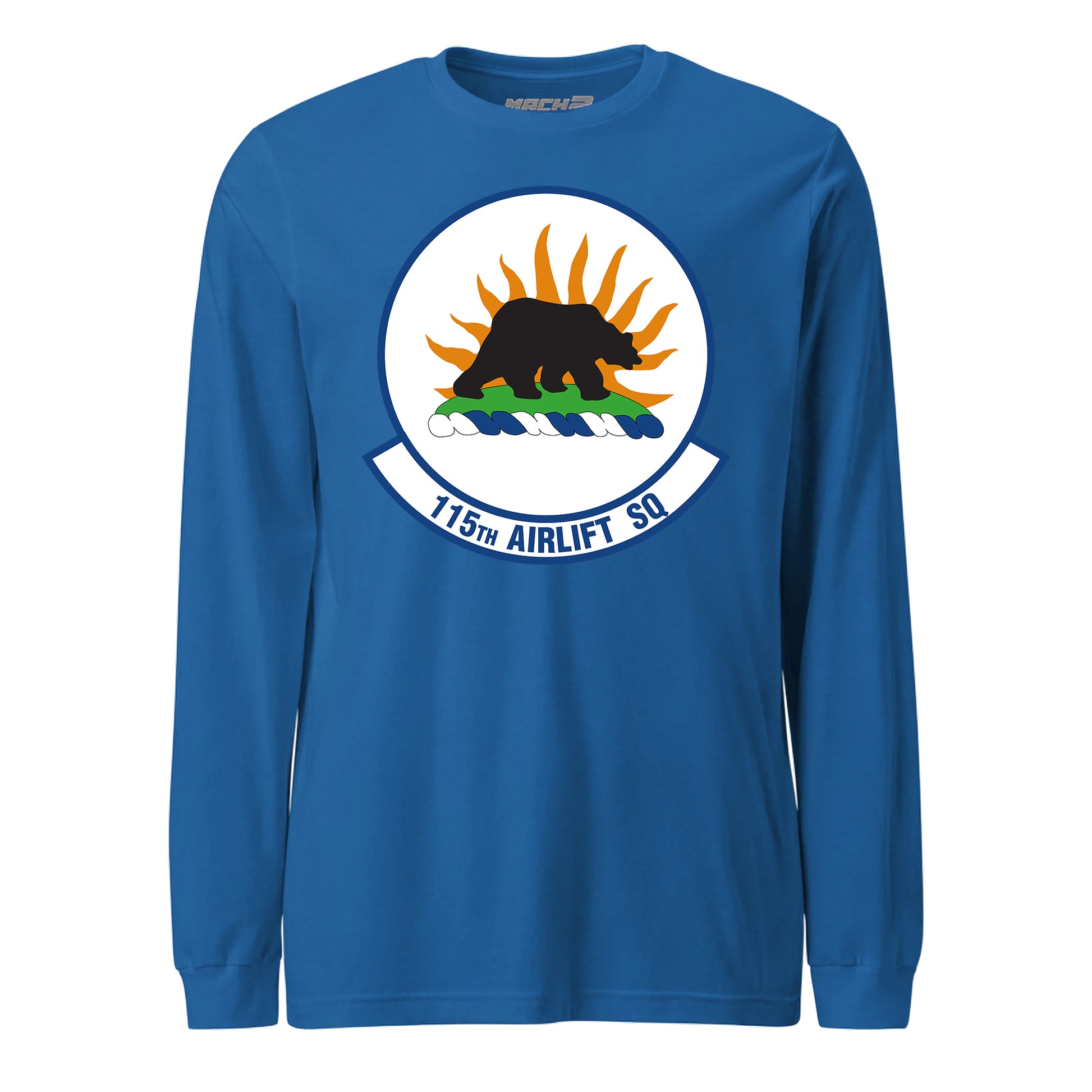 Mach2 Squadron Upload | 115TH AIRLIFT SQUADRON | Long Sleeve | Royal | MACH-LONG-SLEEVE-FRONT-ROYAL.jpg
