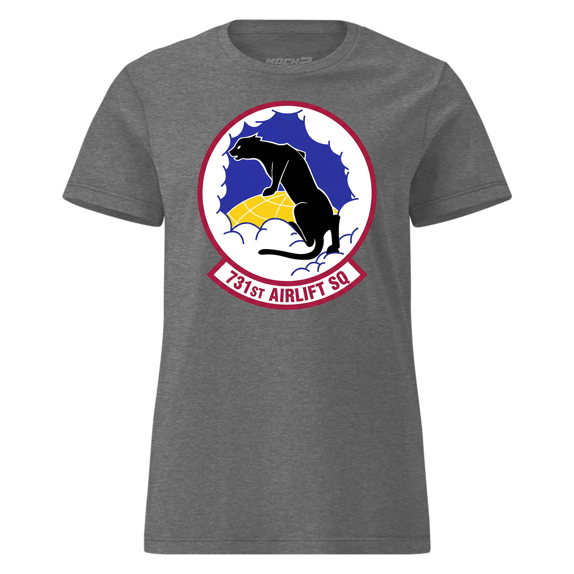 Mach2 Squadron Upload | 731ST AIRLIFT SQUADRON | Womens | Charcoal Heather | MACH-WOMENS-FRONT-CHARCOAL.jpg