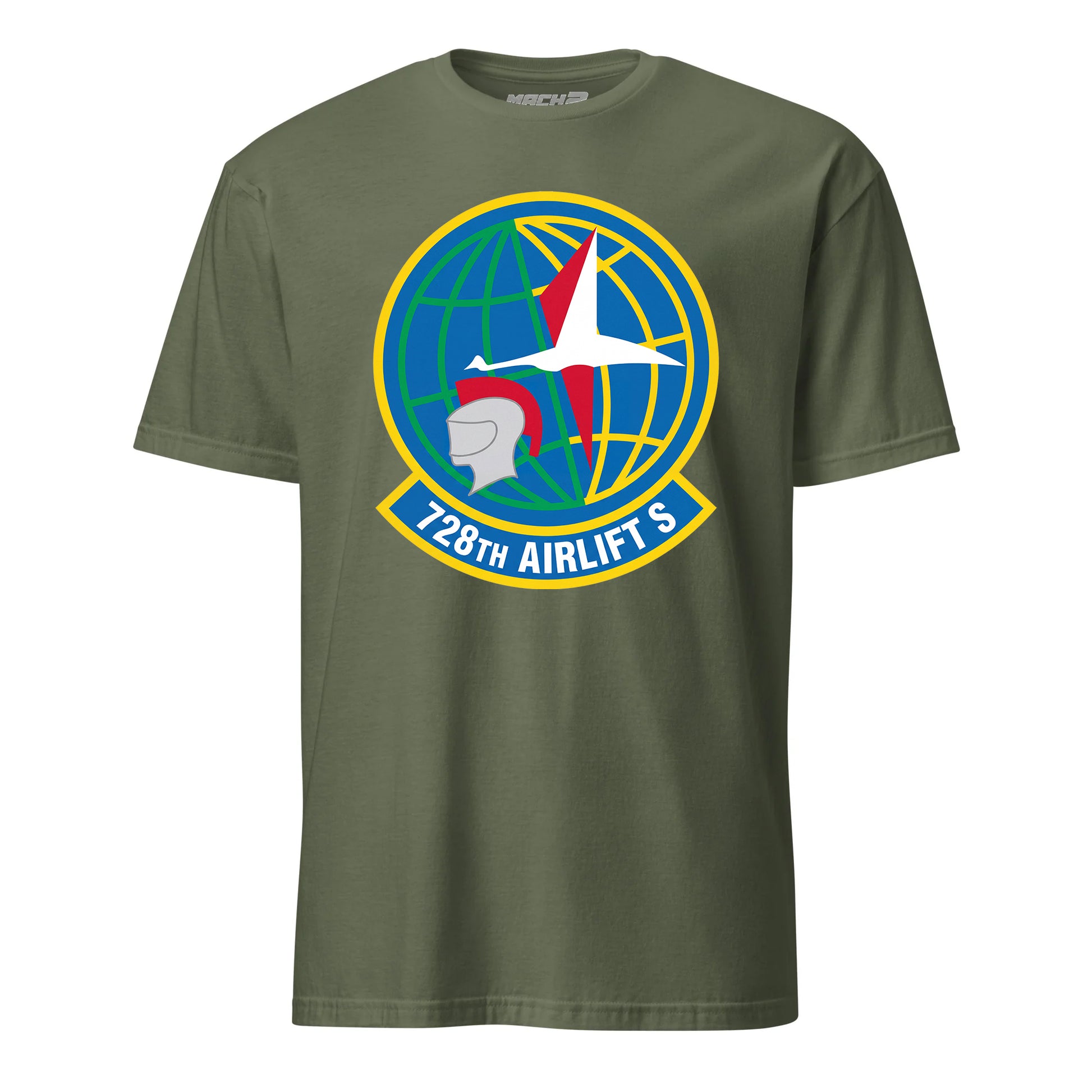 Mach2 Squadron Upload | 728TH AIRLIFT SQUADRON | T-Shirt | OD Green | MACH-SHORT-SLEEVE-FRONT-OD.jpg