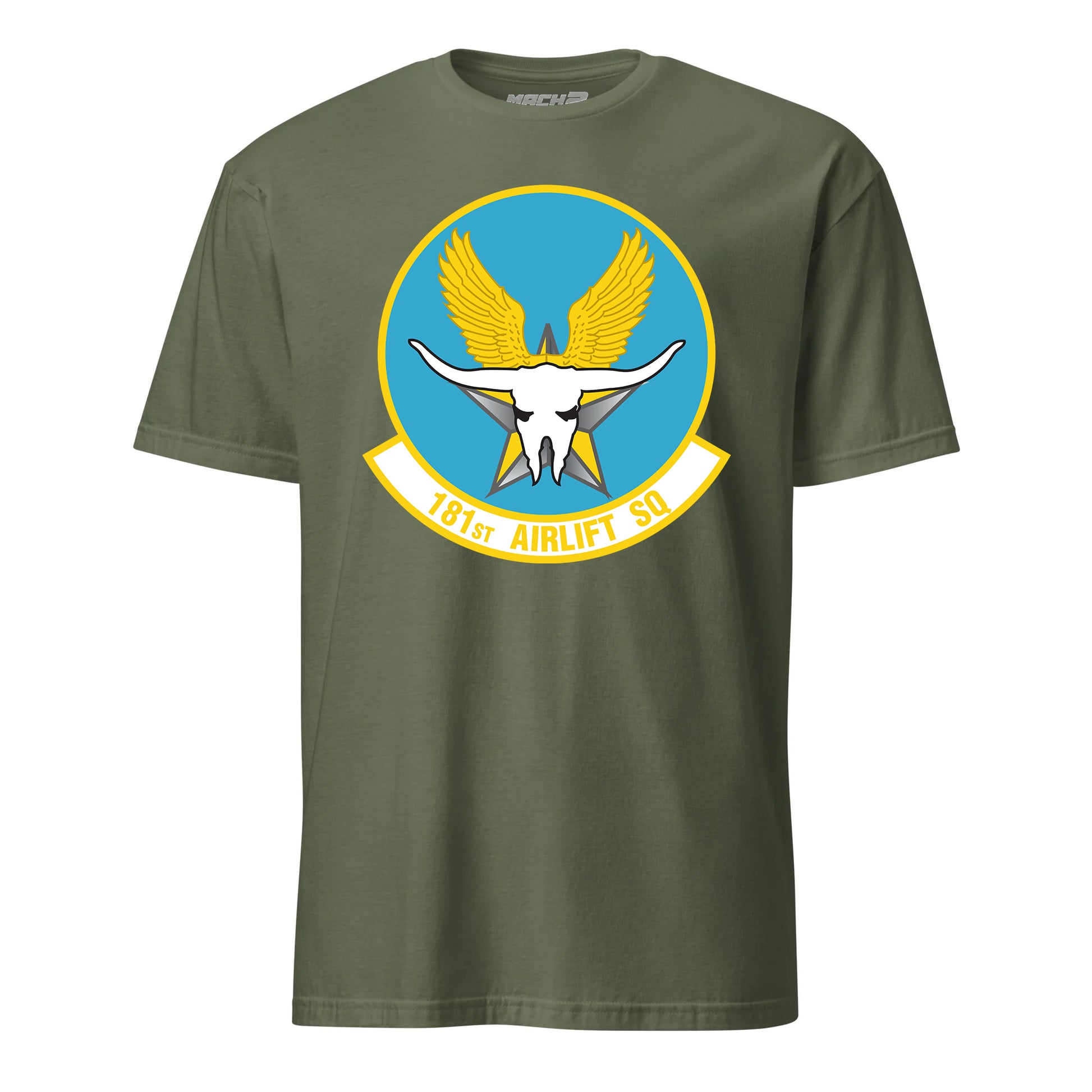 Mach2 Squadron Upload | 181ST AIRLIFT SQUADRON | T-Shirt | OD Green | MACH-SHORT-SLEEVE-FRONT-OD.jpg