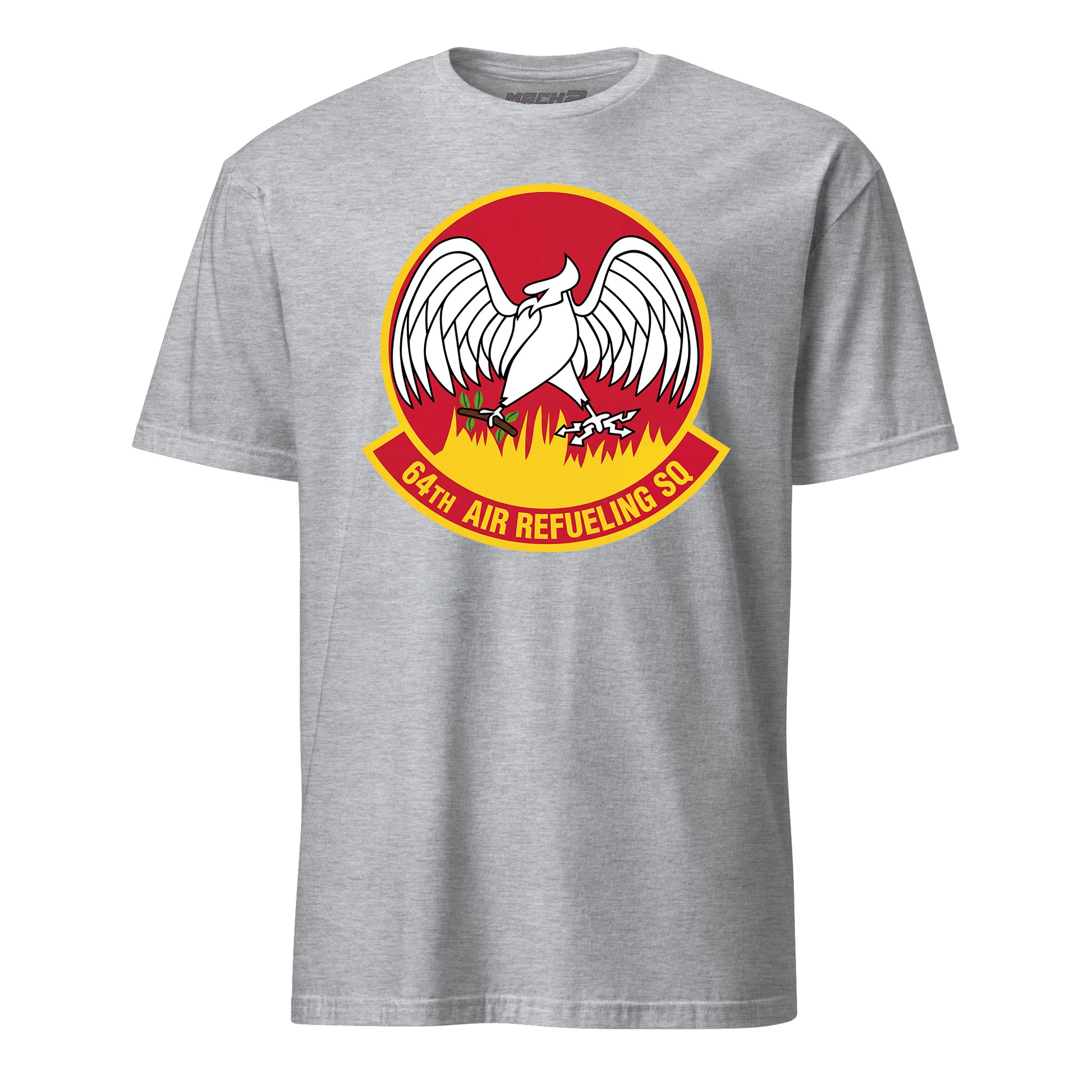 Mach2 Squadron Upload | 64TH AIR REFUELING SQUADRON | T-Shirt | Heather Grey | MACH-SHORT-SLEEVE-FRONT-GREY.jpg