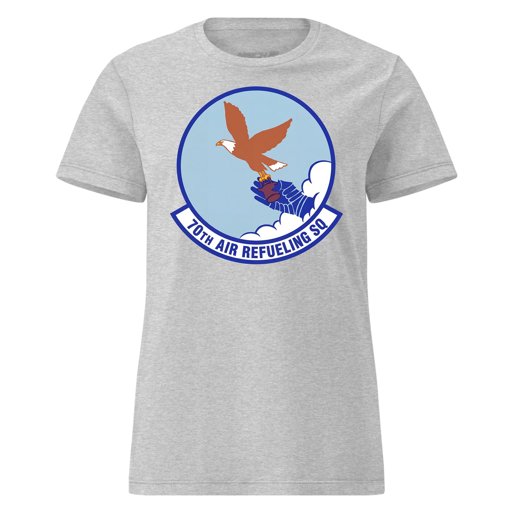 Mach2 Squadron Upload | 70TH AIR REFUELING SQUADRON | Womens | Heather Grey | MACH-WOMENS-FRONT-GREY.jpg