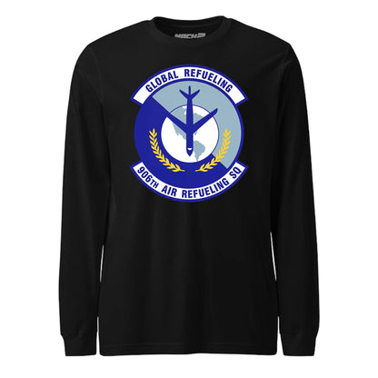Mach2 Squadron Upload | 906TH AIR REFUELING SQUADRON | Long Sleeve | Black | MACH-LONG-SLEEVE-FRONT-BLACK.jpg