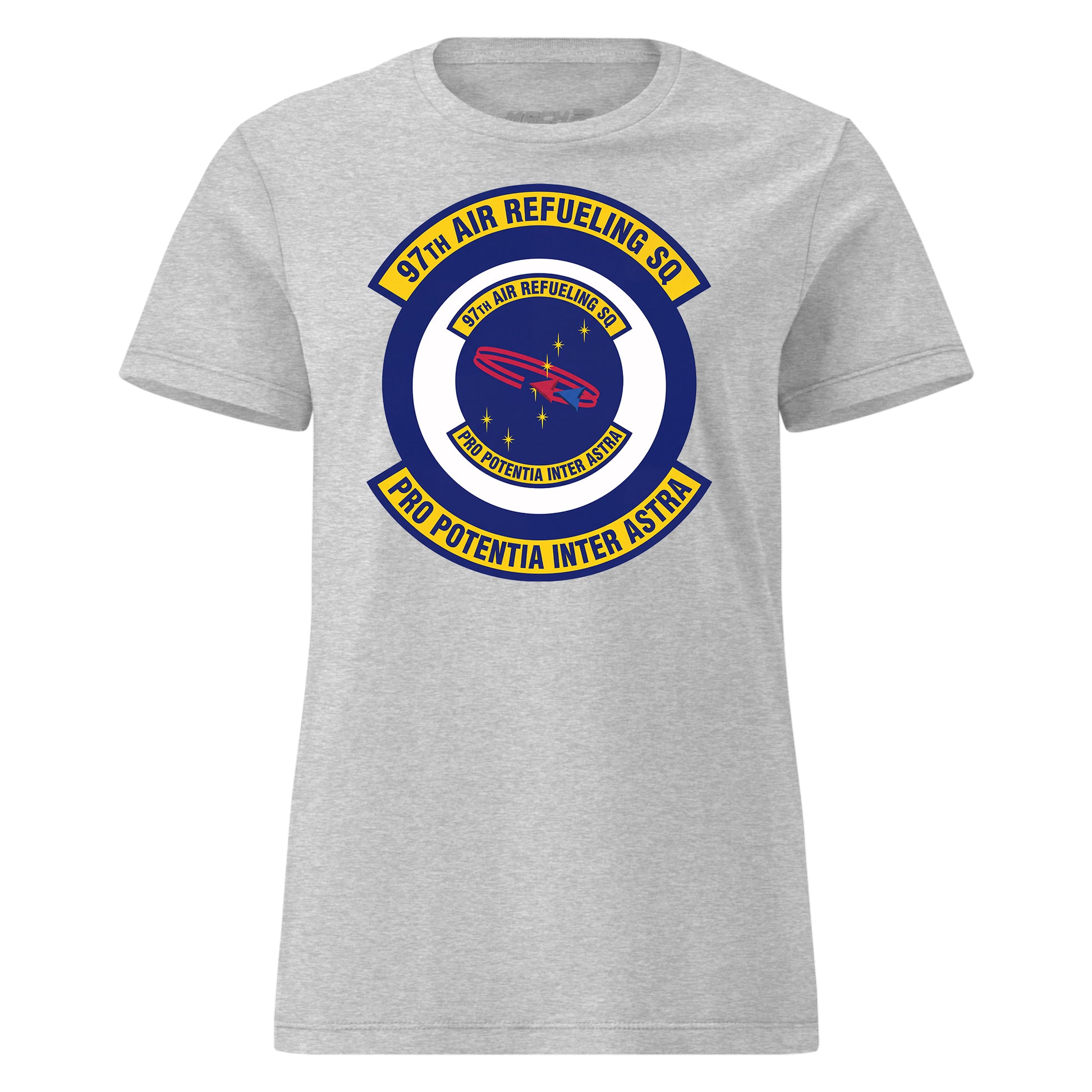 Mach2 Squadron Upload | 97TH AIR REFUELING SQUADRON | Womens | Heather Grey | MACH-WOMENS-FRONT-GREY.jpg