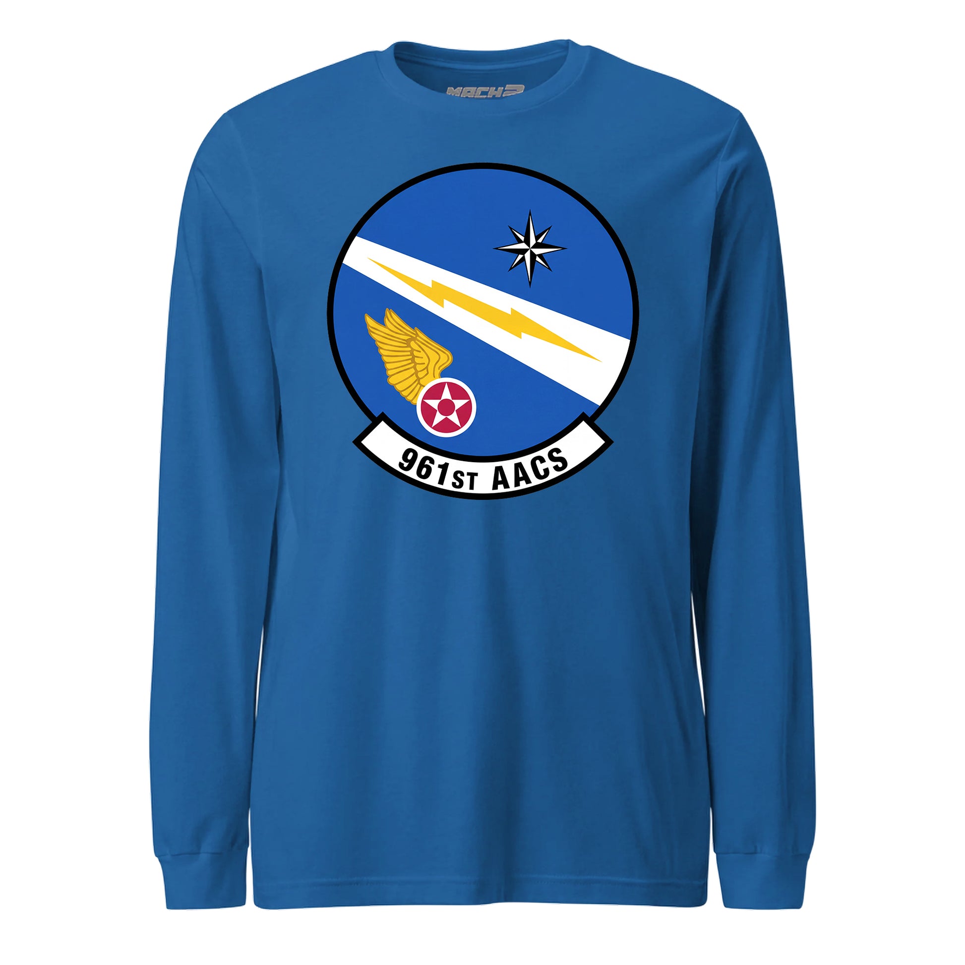 Mach2 Squadron Upload | 961ST AIRBORNE AIR CONTROL SQUADRON | Long Sleeve | Royal | MACH-LONG-SLEEVE-FRONT-ROYAL.jpg