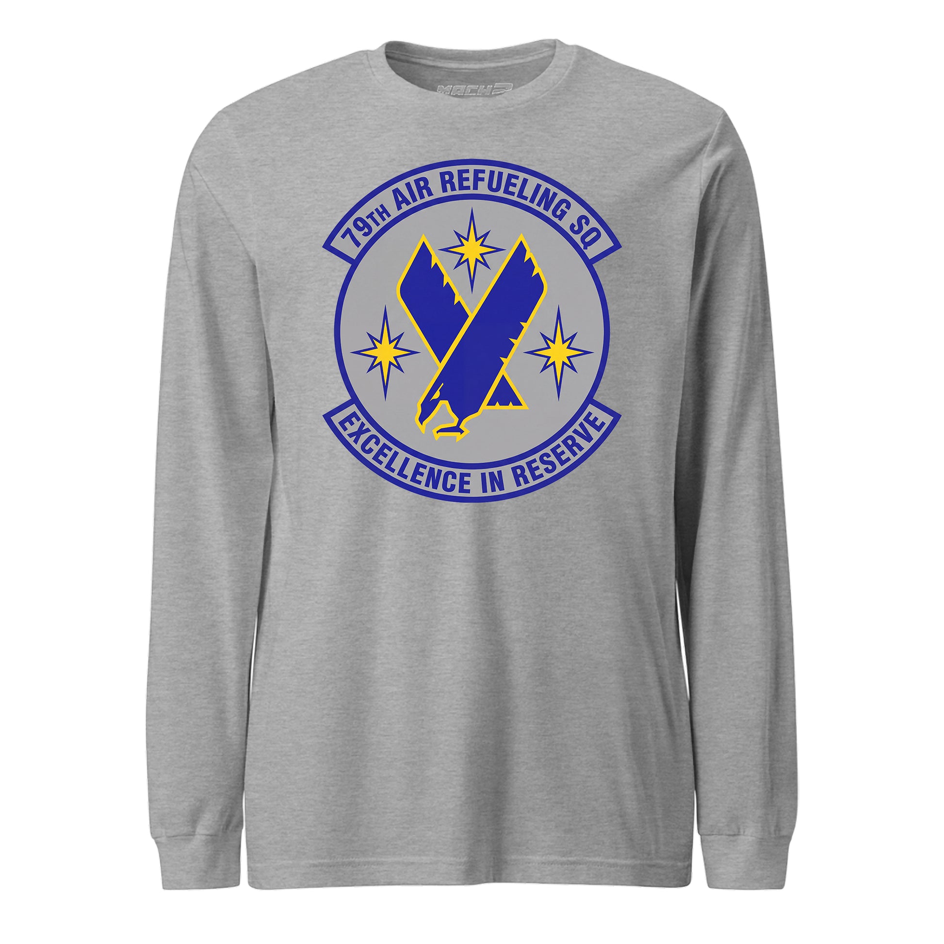 Mach2 Squadron Upload | 79TH AIR REFUELING SQUADRON | Long Sleeve | Heather Grey | MACH-LONG-SLEEVE-FRONT-GREY.jpg