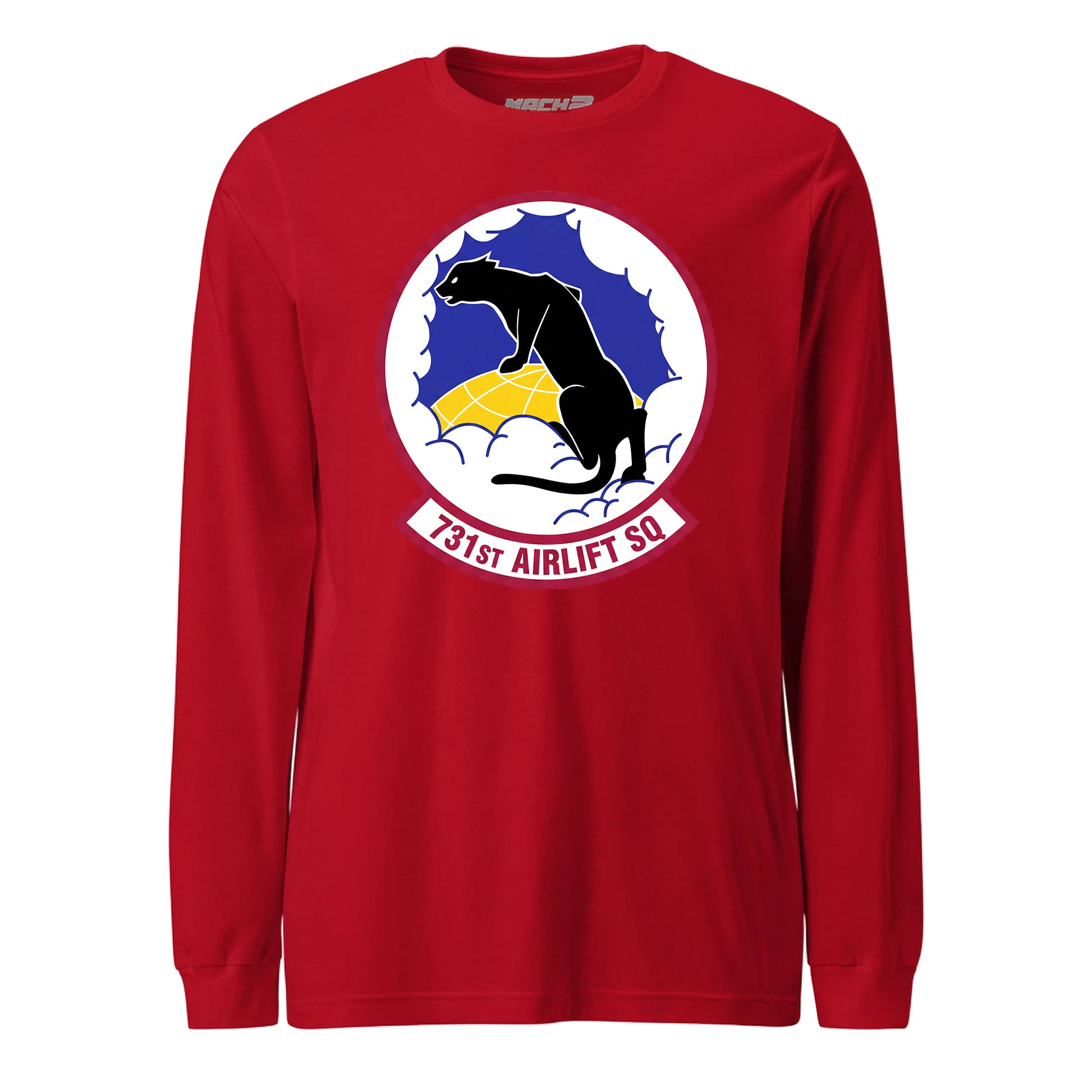 Mach2 Squadron Upload | 731ST AIRLIFT SQUADRON | Long Sleeve | Red | MACH-LONG-SLEEVE-FRONT-RED.jpg