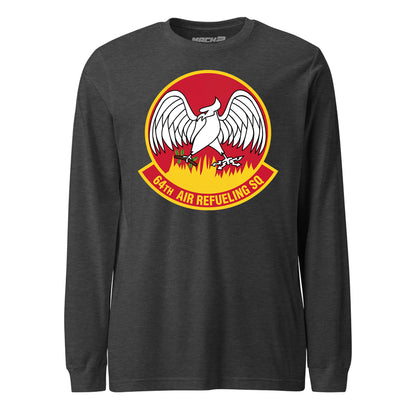 Mach2 Squadron Upload | 64TH AIR REFUELING SQUADRON | Long Sleeve | Charcoal Heather | MACH-LONG-SLEEVE-FRONT-CHARCOAL.jpg