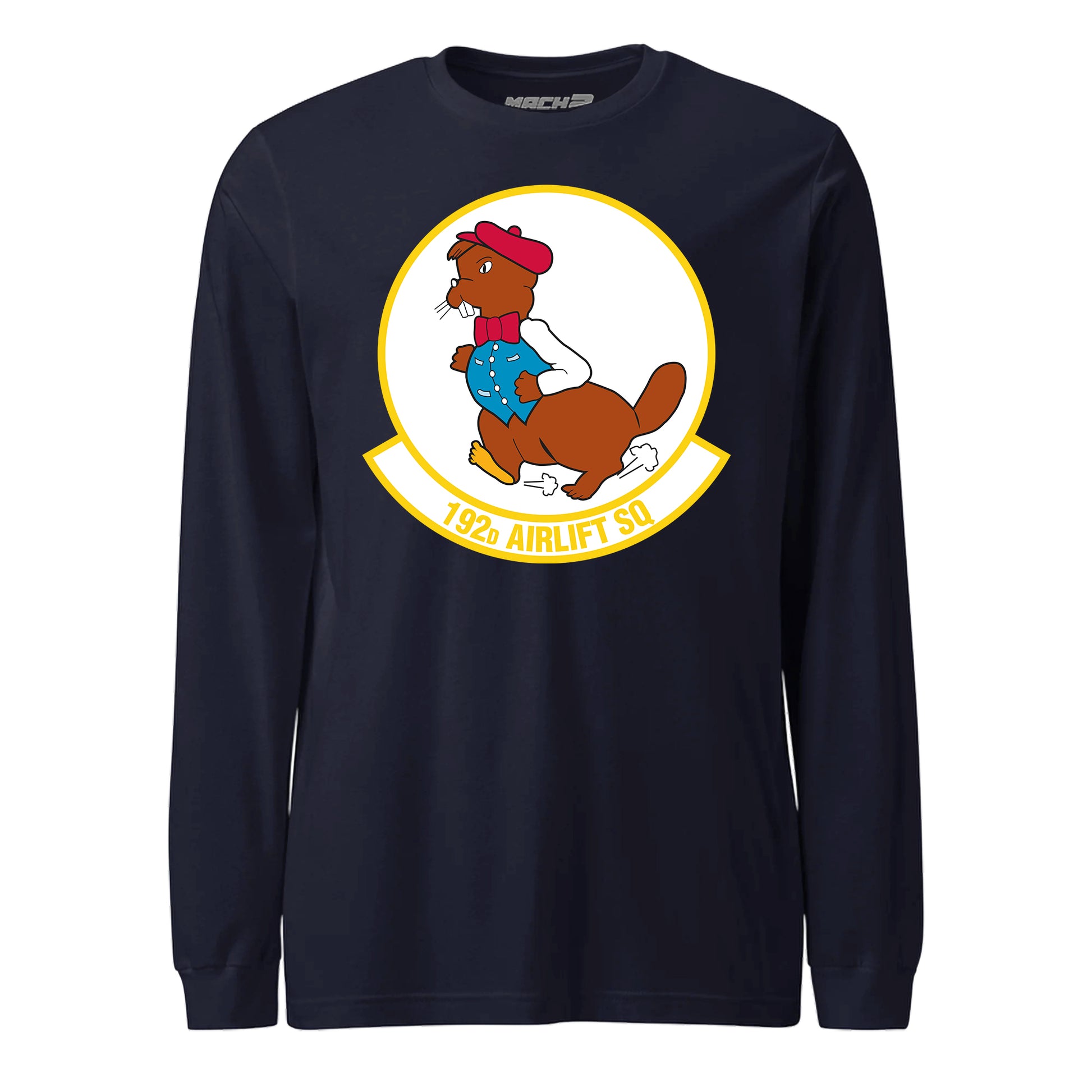 Mach2 Squadron Upload | 192ND AIRLIFT SQUADRON | Long Sleeve | Navy | MACH-LONG-SLEEVE-FRONT-NAVY.jpg