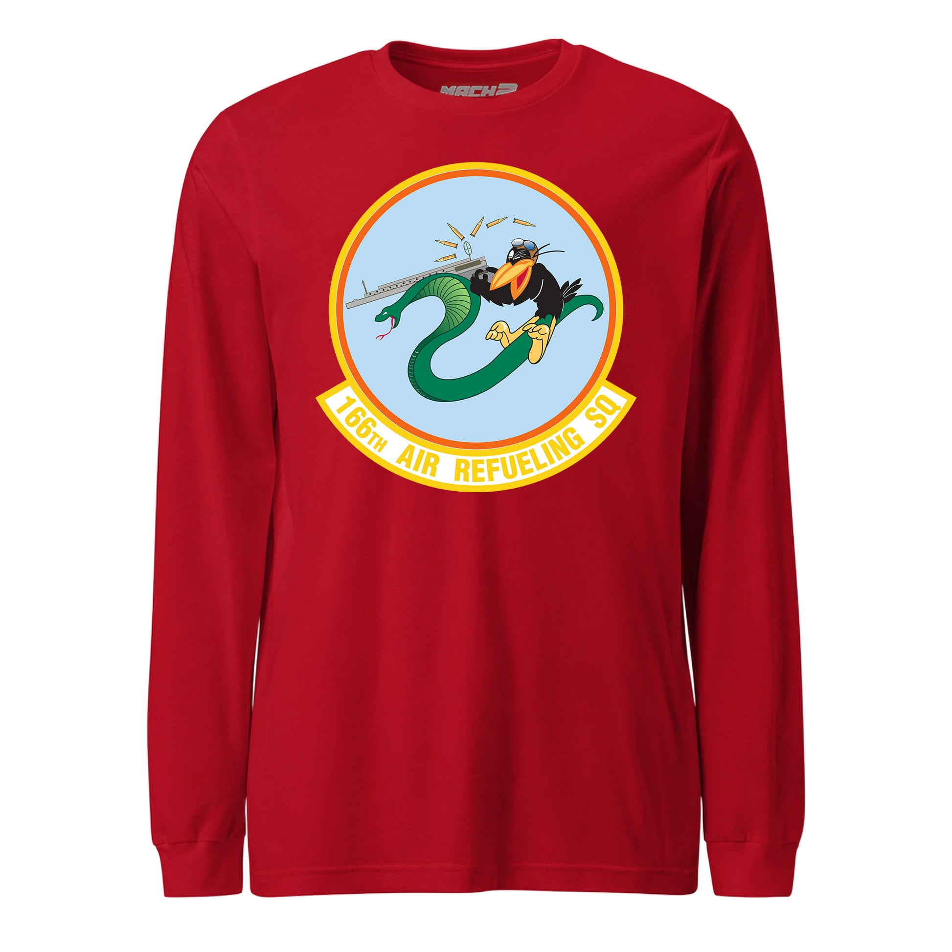 Mach2 Squadron Upload | 166TH AIR REFUELING SQUADRON | Long Sleeve | Red | MACH-LONG-SLEEVE-FRONT-RED.jpg