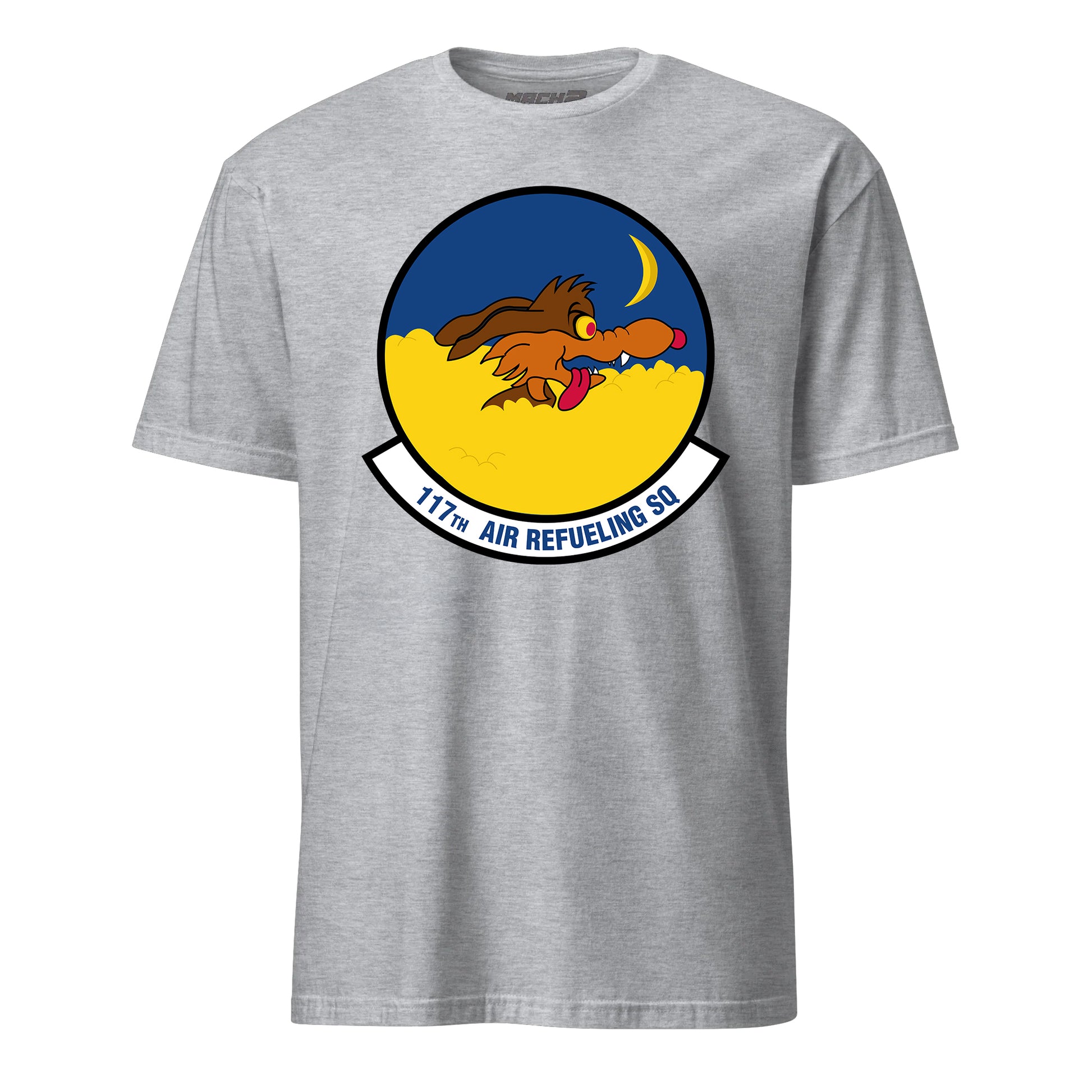 Mach2 Squadron Upload | 117TH AIR REFUELING SQUADRON | T-Shirt | Heather Grey | MACH-SHORT-SLEEVE-FRONT-GREY.jpg