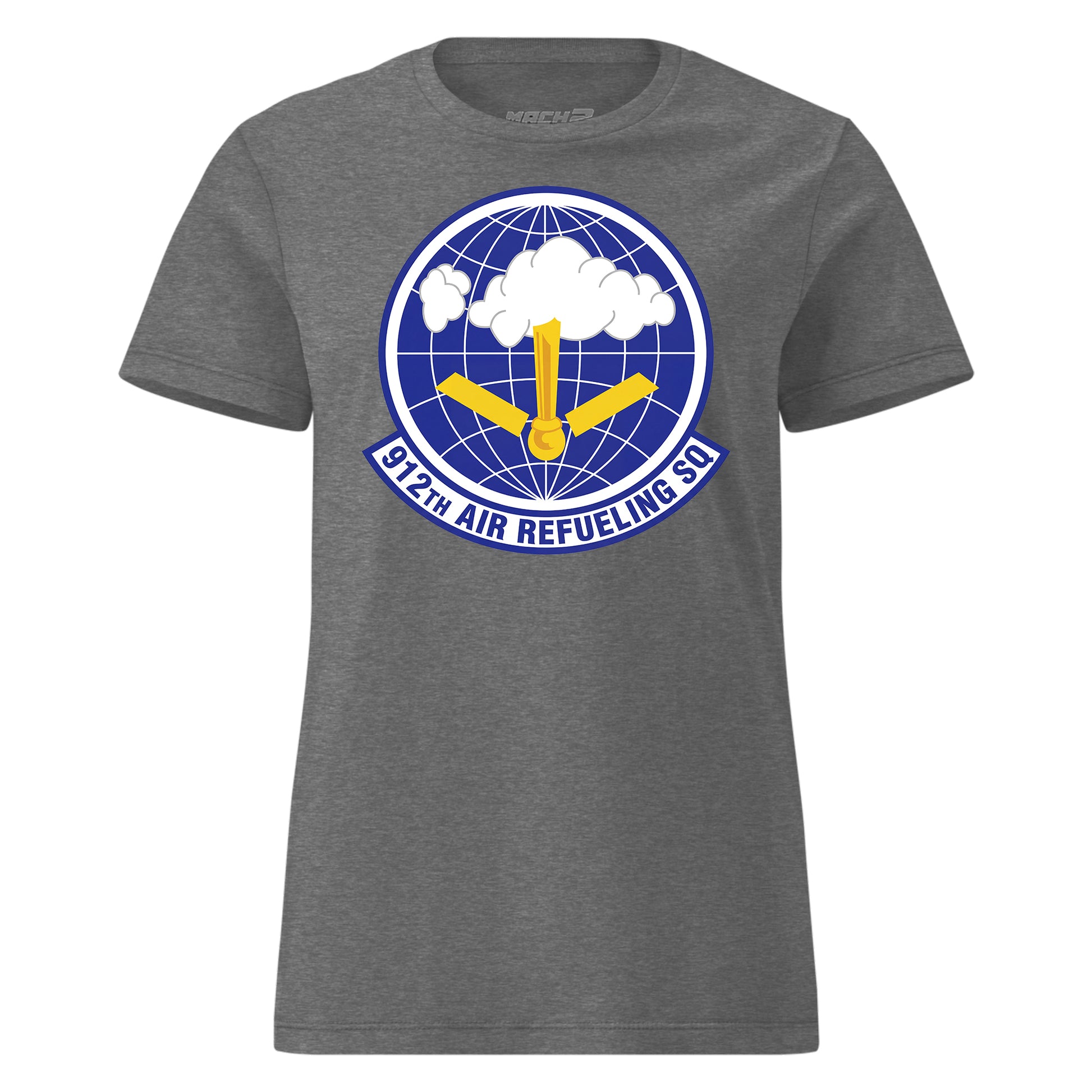Mach2 Squadron Upload | 912TH AIR REFUELING SQUADRON | Womens | Charcoal Heather | MACH-WOMENS-FRONT-CHARCOAL.jpg