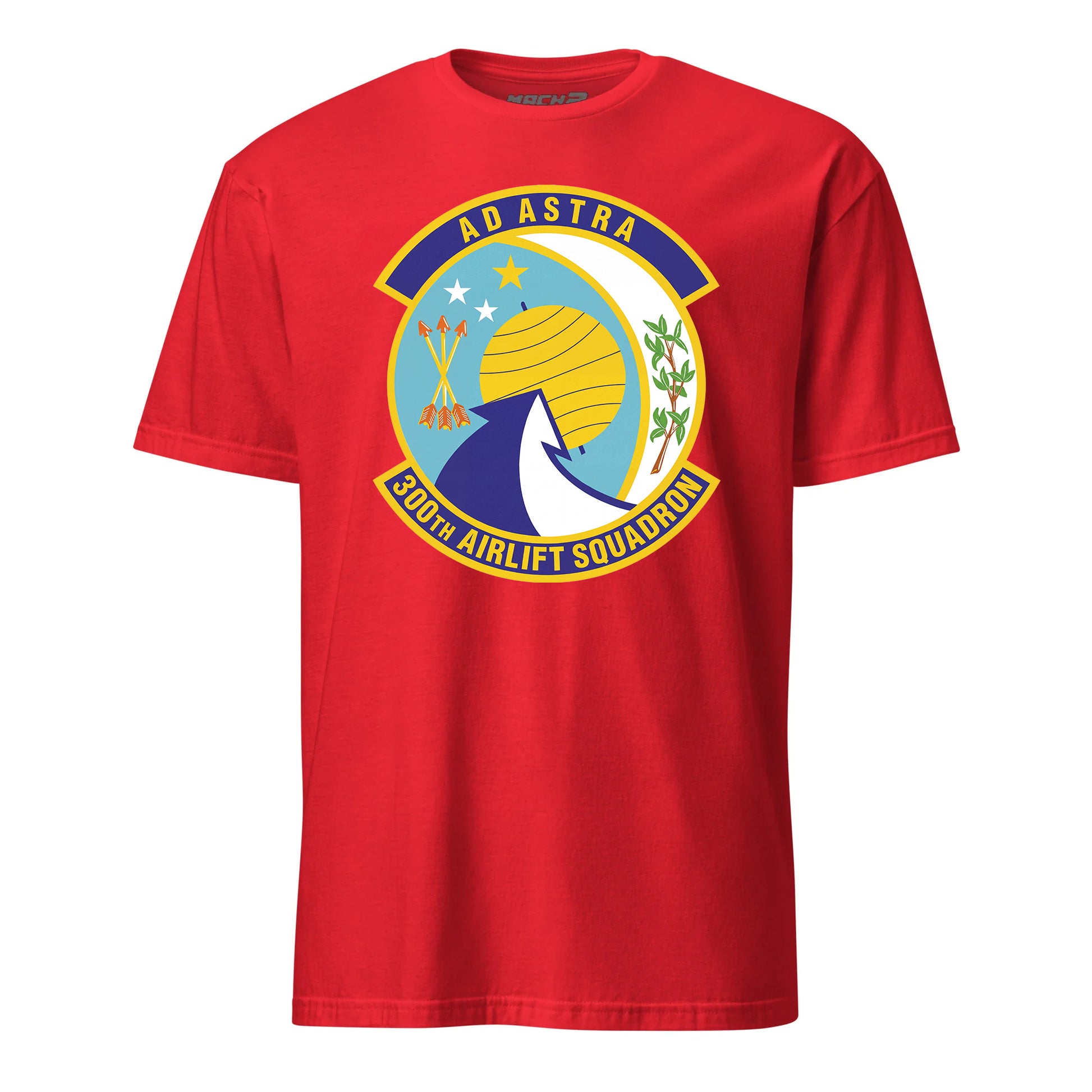 Mach2 Squadron Upload | 300TH AIRLIFT SQUADRON | T-Shirt | Red | MACH-SHORT-SLEEVE-FRONT-RED.jpg