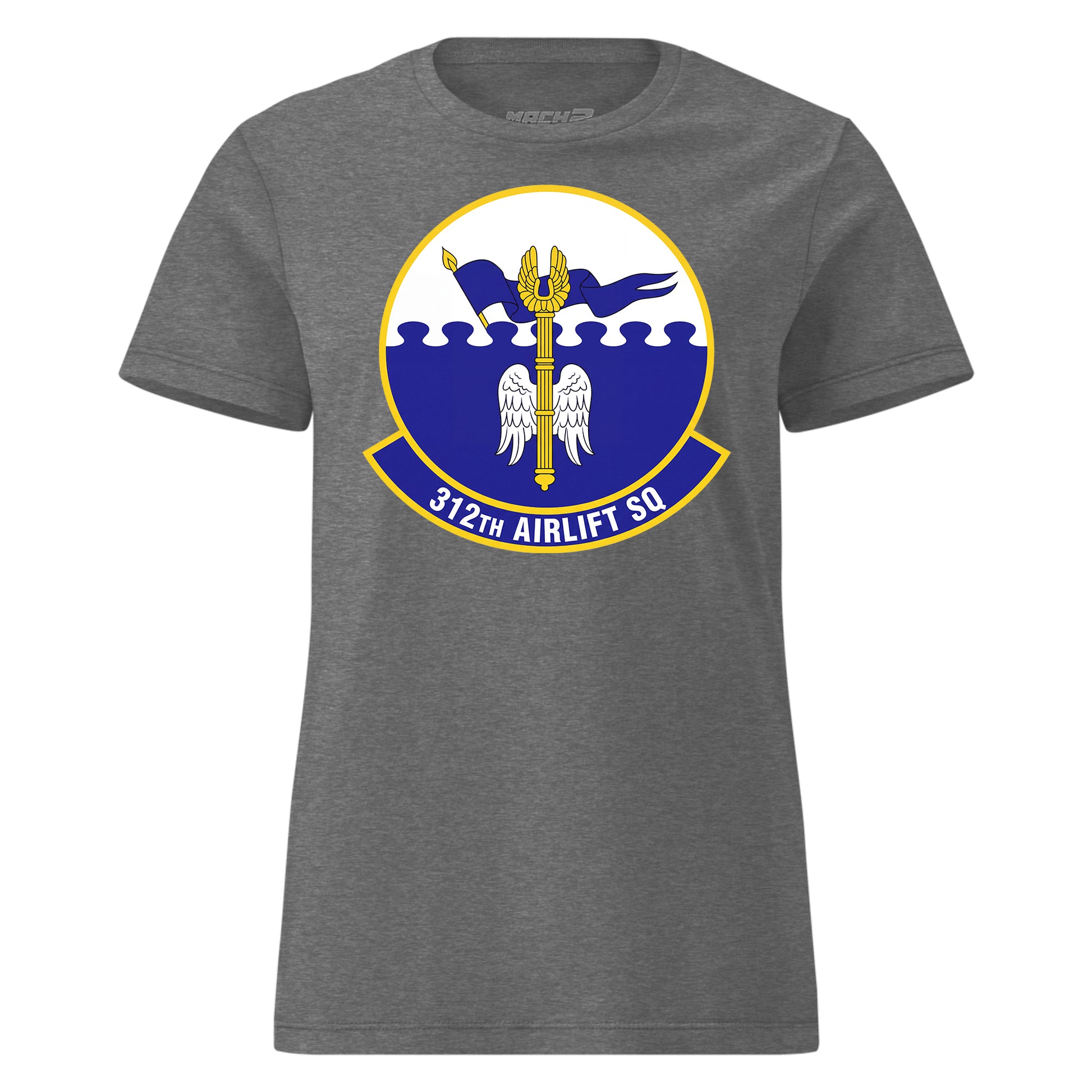 Mach2 Squadron Upload | 312TH AIRLIFT SQUADRON | Womens | Charcoal Heather | MACH-WOMENS-FRONT-CHARCOAL.jpg