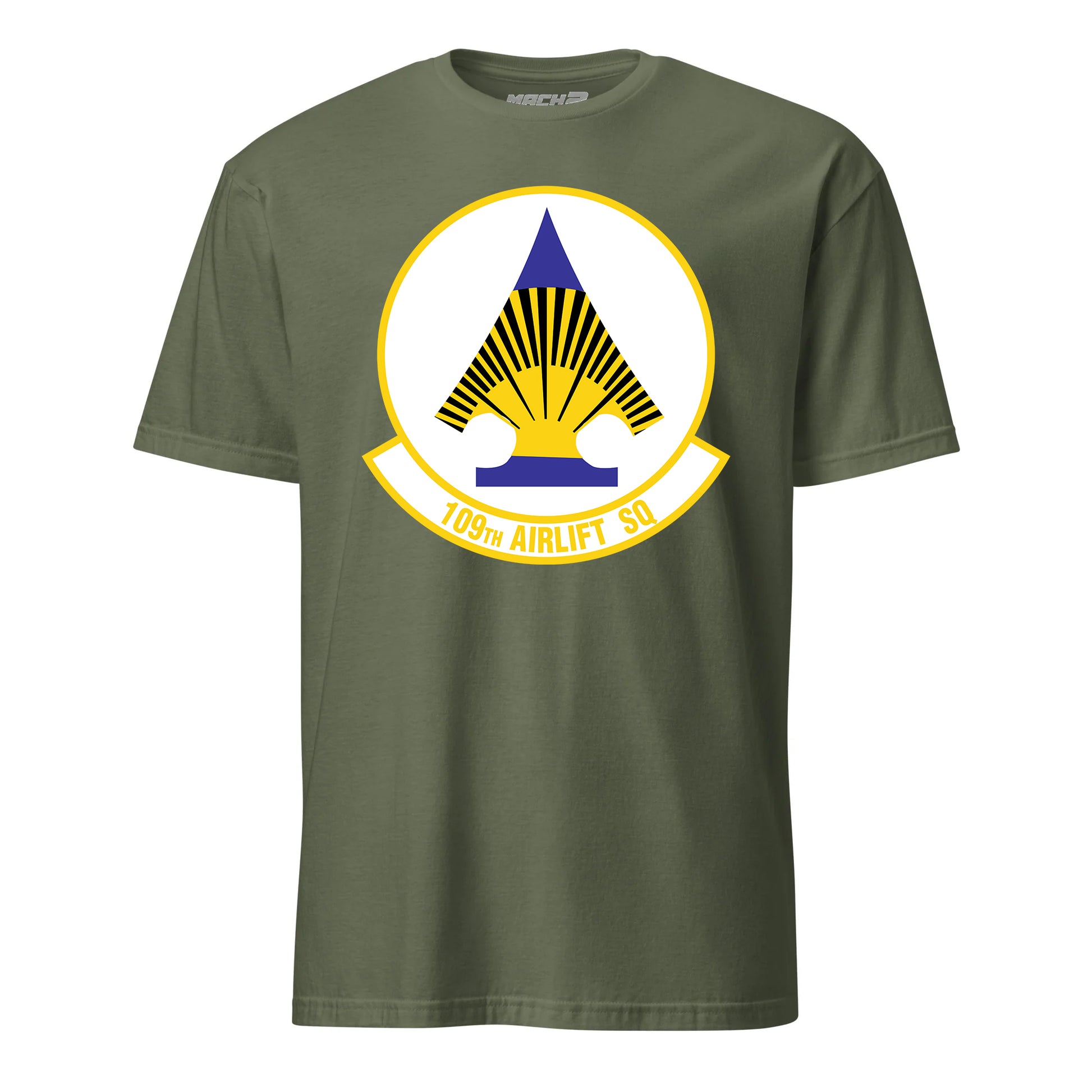 Mach2 Squadron Upload | 109TH AIRLIFT SQUADRON | T-Shirt | OD Green | MACH-SHORT-SLEEVE-FRONT-OD.jpg