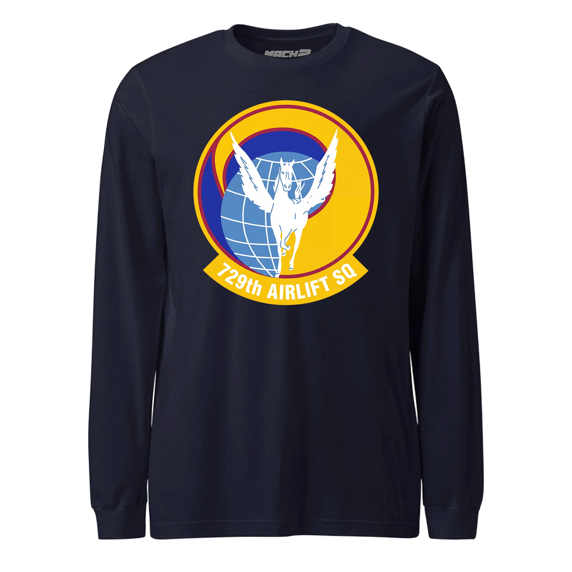 Mach2 Squadron Upload | 729TH AIRLIFT SQUADRON | Long Sleeve | Navy | MACH-LONG-SLEEVE-FRONT-NAVY.jpg